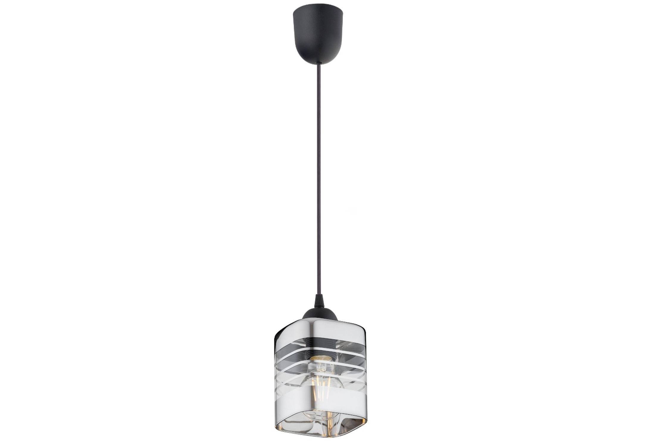 Licht-Erlebnisse Pendelleuchte MILAN, ohne Leuchtmittel, E27 B: 10 cm H: max. 80 cm eckig Modern