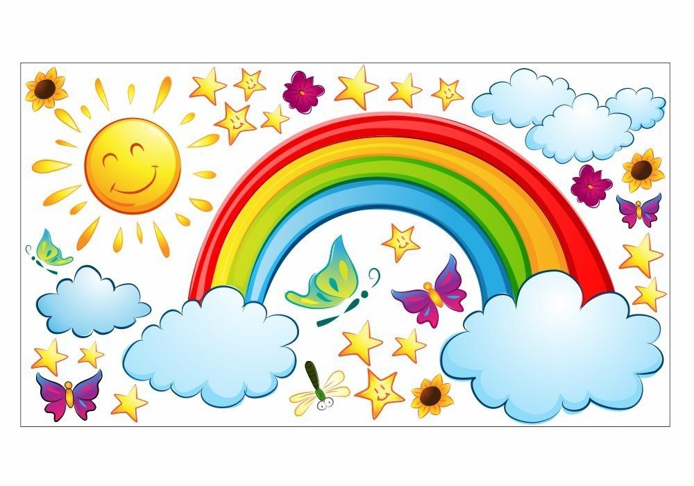 nikima Wandtattoo 006 Wandtattoo Regenbogen Sonne günstig online kaufen