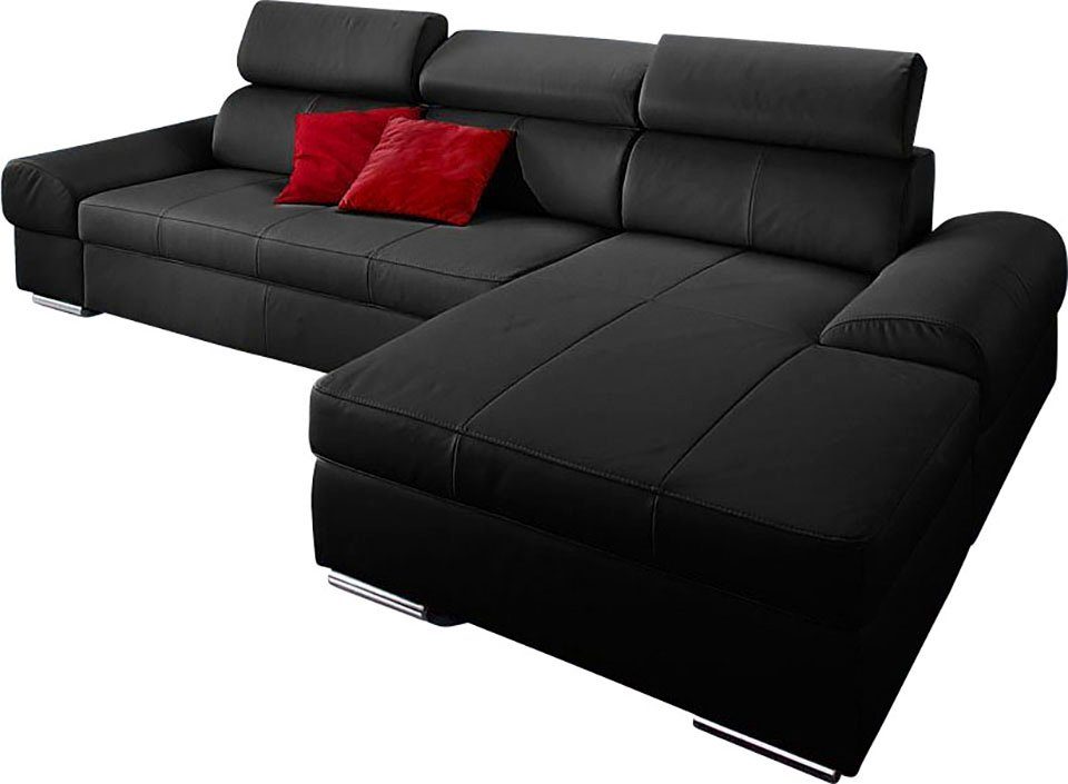 sit&more Ecksofa Broadway L-Form, mit verstellbaren Kopfteilen, wahlweise mit Bettfunktion