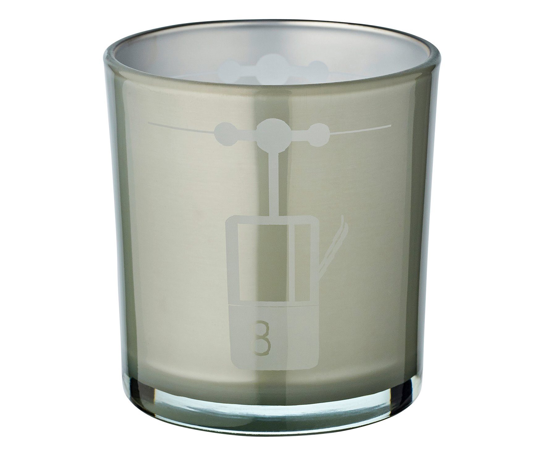 EDZARD Windlicht Lift (Set, Kerzenglas cm, 8 Höhe für Lift-Motiv Teelichter Windlicht, cm, 7,5 Ø mit in Teelichtglas Grau, 2er)