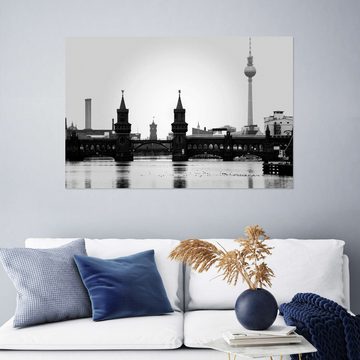 Posterlounge Wandfolie Filtergrafia, Berlin Oberbaumbrücke Skyline, Wohnzimmer Fotografie