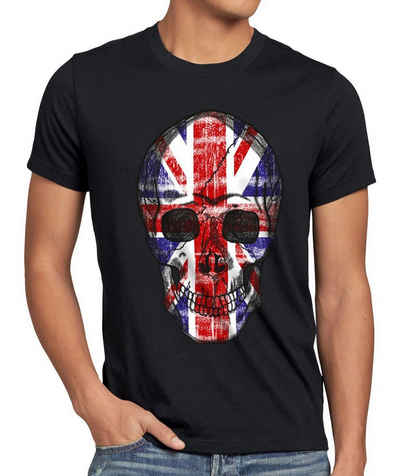 style3 Print-Shirt Herren T-Shirt Skull Union Jack England Great Britain United Kingdom Totenkopf