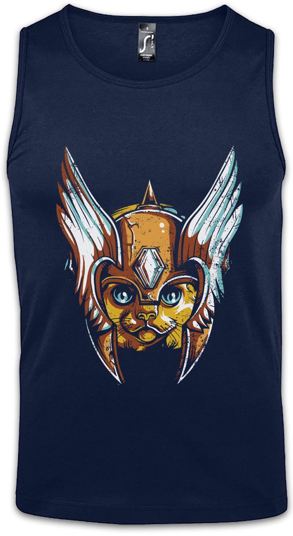 Urban Backwoods Tanktop Viking Cat Face Ärmelloses T-Shirt Wikinger Katze Fenris Walhalla Thor Loki Midgard Arsen