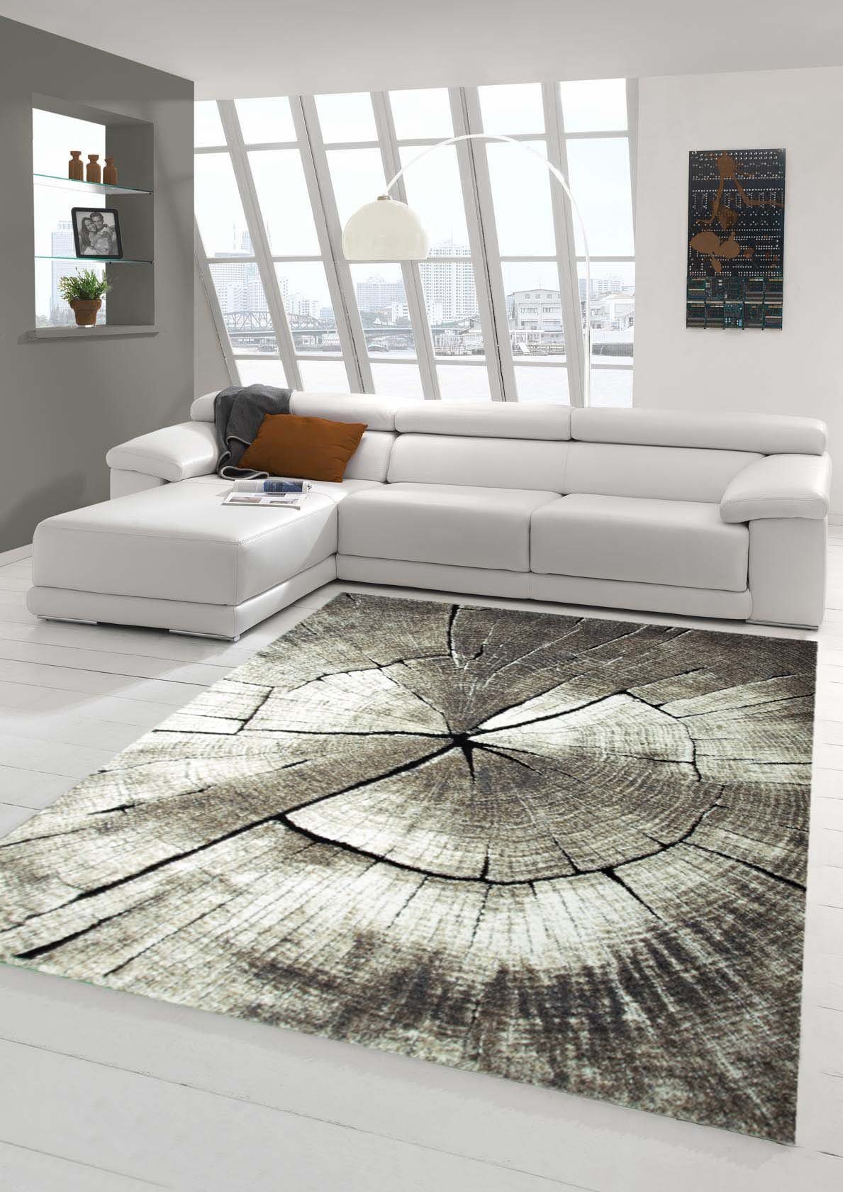 Teppich Teppich modern Teppich Wohnzimmer Wellen rot grau schwarz,  Carpetia, rechteckig, Höhe: 13 mm