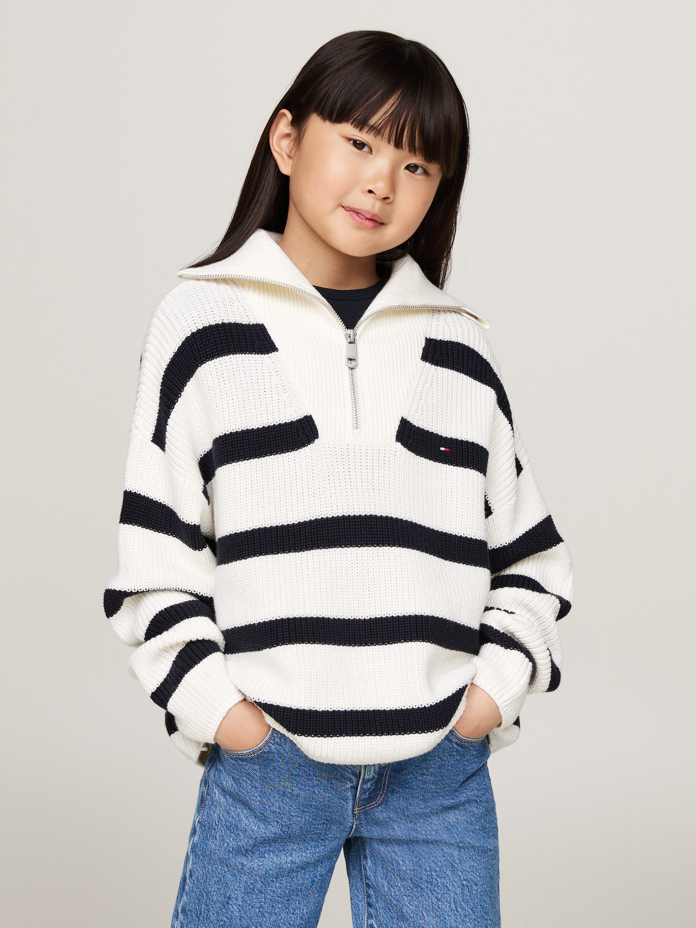 Tommy Hilfiger Troyer STRIPE HALF ZIP günstig online kaufen