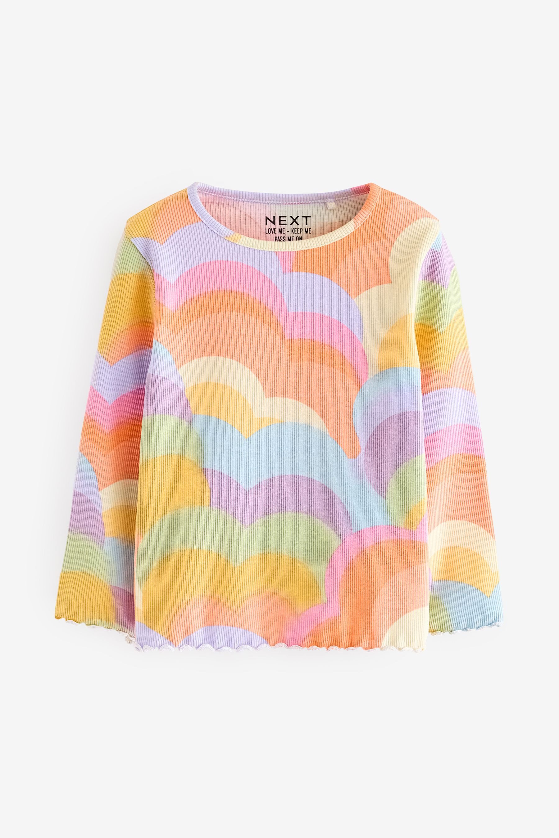 Langarmshirt Langärmeliges Feinripp-Shirt