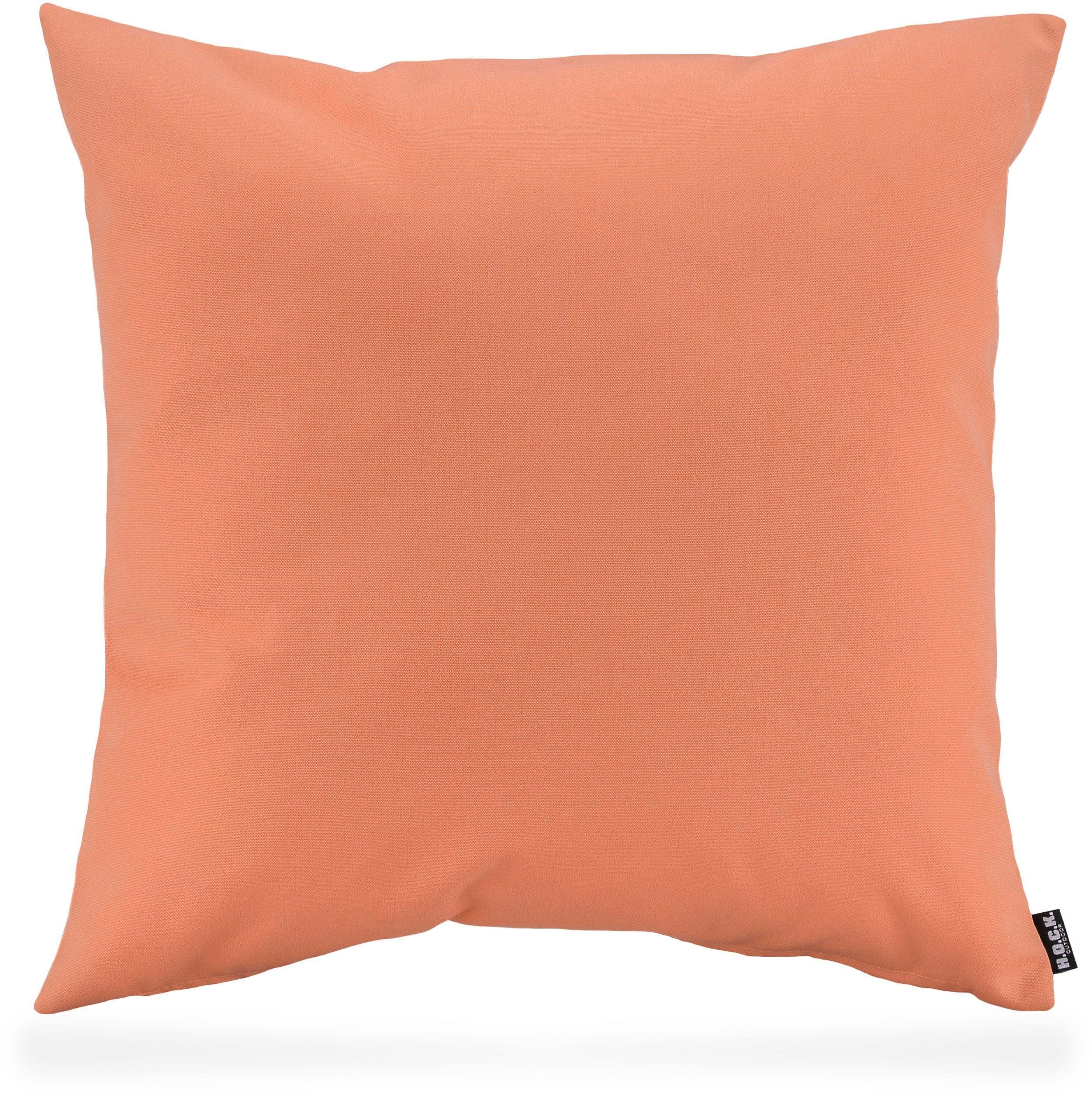 H.O.C.K. Dekokissen Classic Uni, Kissenhülle mit Füllung, 1 50/50 cm Stück, orange