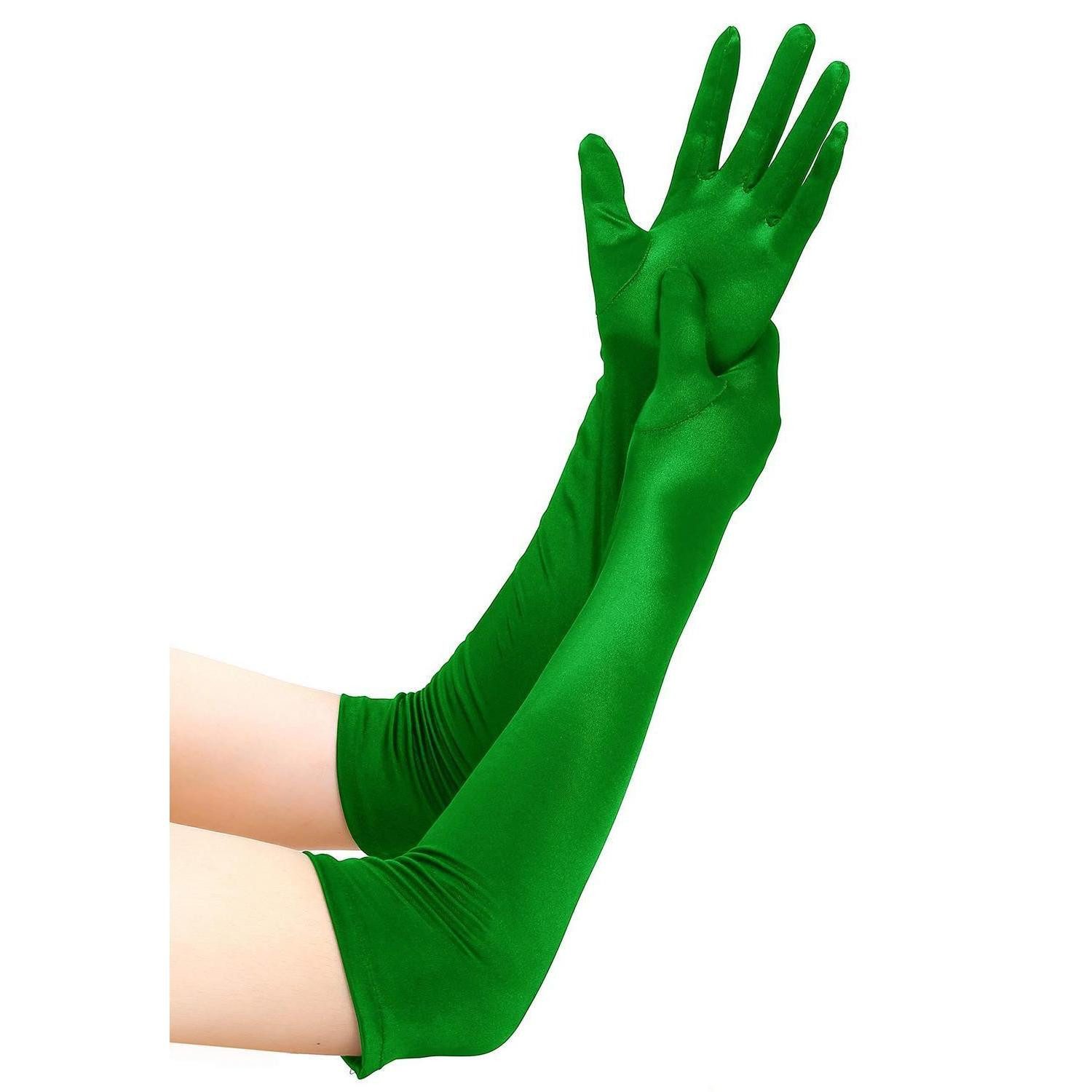 LuxusKollektion Abendhandschuhe Damen Handschuhe lang Einheitsgröße Grün (1-St)