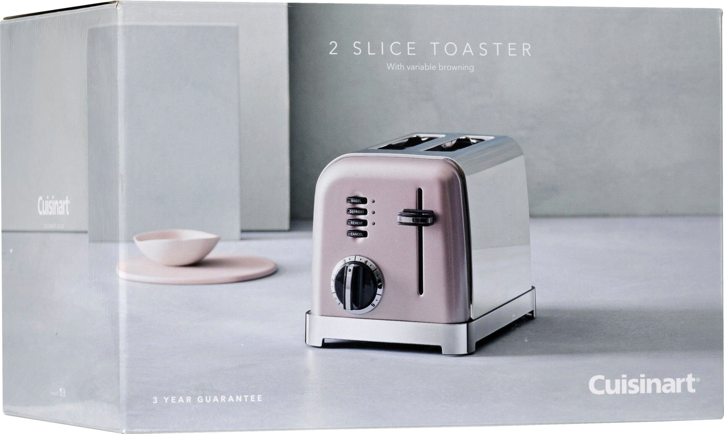 extra W, breite Retro für Toaster Cuisinart Toastschlitze, 2 Scheiben, 900 CPT160PIE, Design