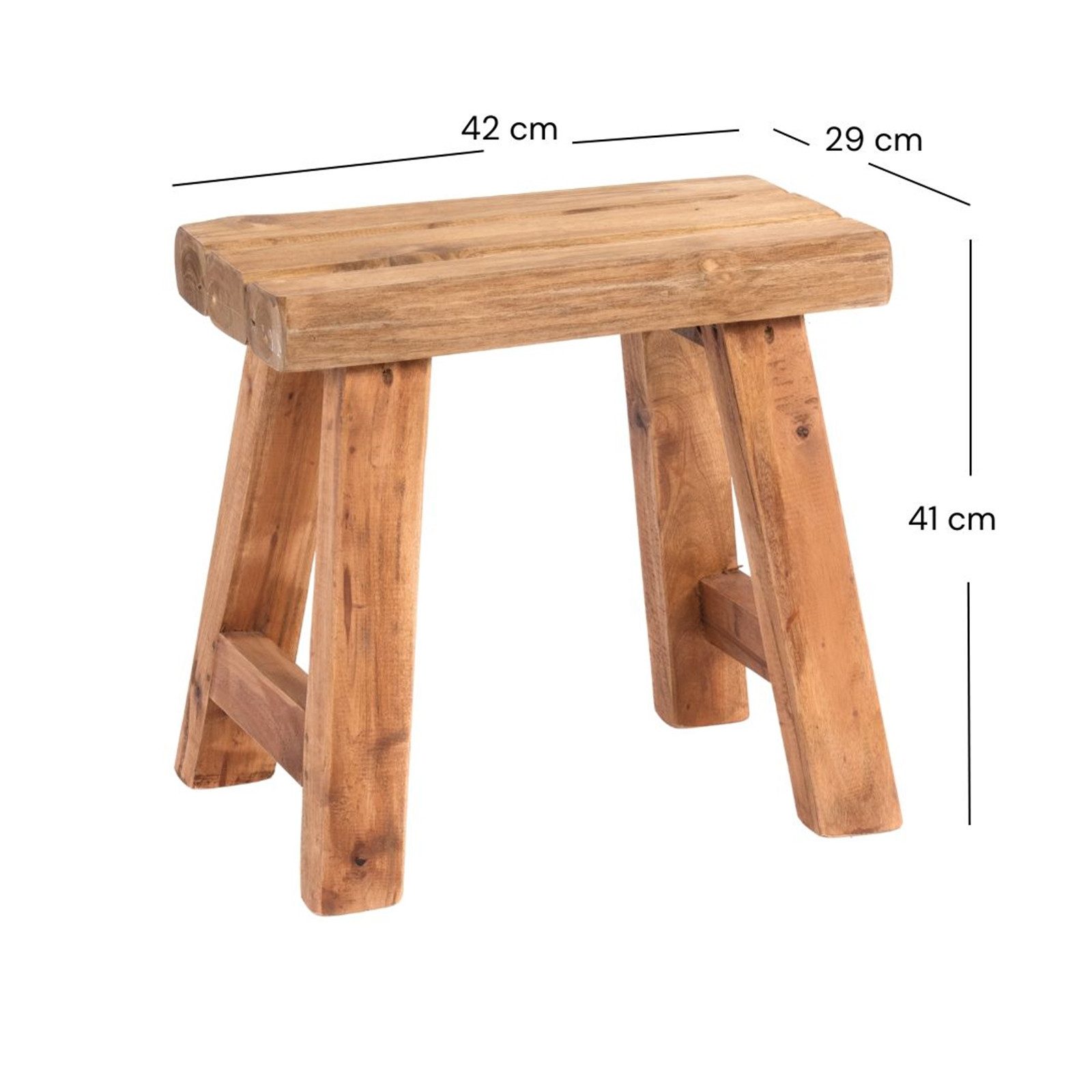 DESIGN DELIGHTS Hocker SITZHOCKER "RUSTIC", 41x42x24cm (HxBxT), Holz massiv günstig online kaufen