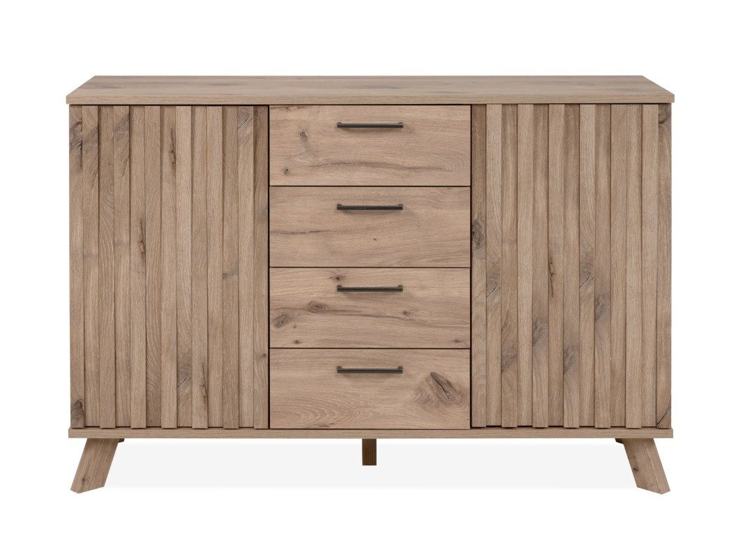 Finori Sideboard Kommode Wellington mit Schubkästen, mit 3D-Reliefoptik, Schwedeneich