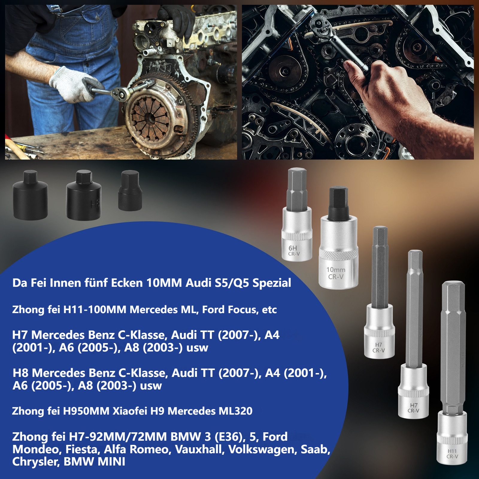 BlingBin Werkzeugset 18-tlg Bremssattel Steckschlüssel Satz für VW Audi BMW günstig online kaufen