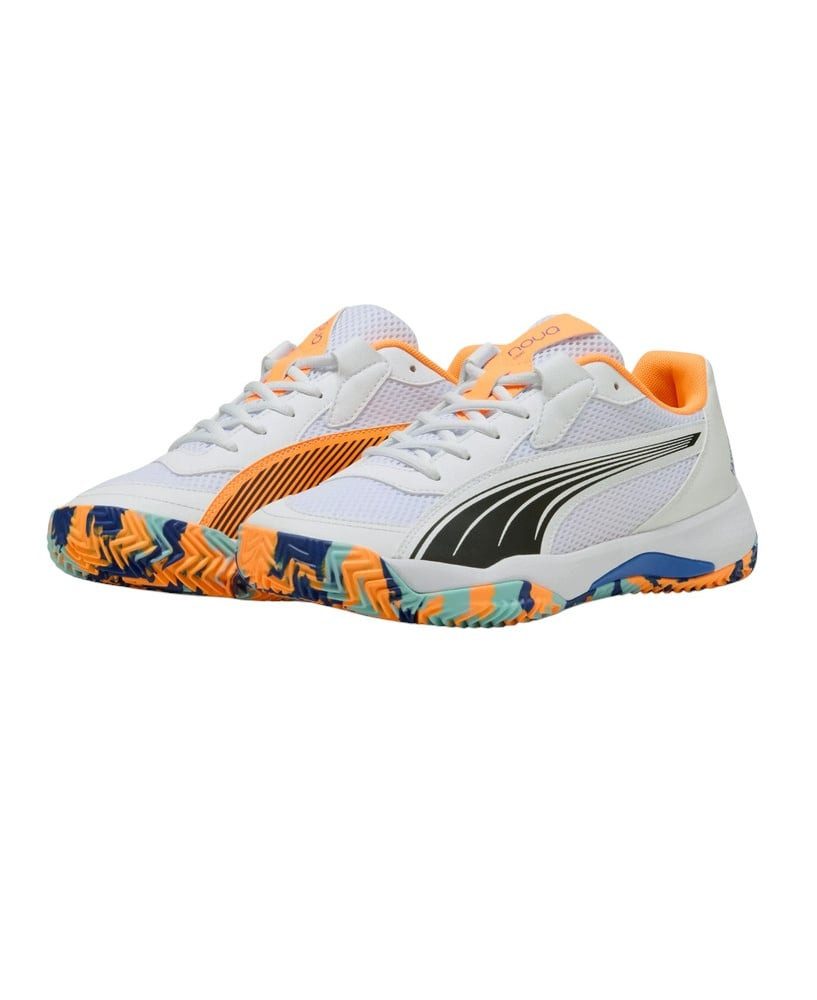 PUMA Padelschuhe Nova Court Allcourt 2025 weiss/bunt Herren Tennisschuh