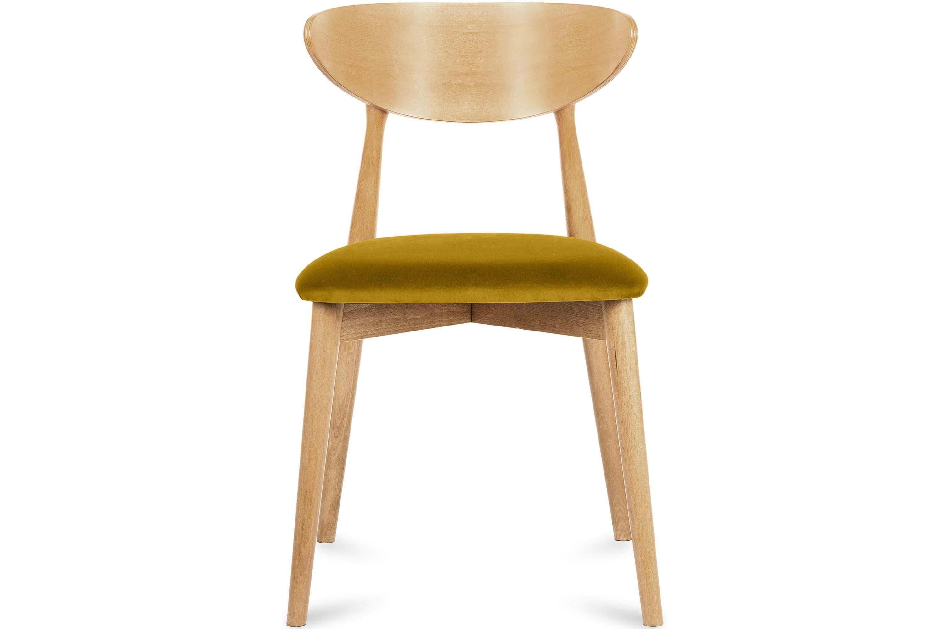 KONSIMO® Holzstuhl RABI Esszimmerstühle, hergestellt in der EU (Set, 2 St), Gestell aus Massivholz, fertigmontiert, Japandi