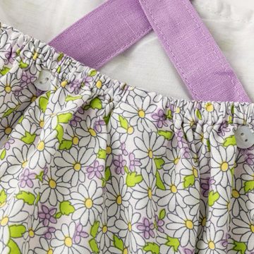 suebidou Midikleid süßes Mädchenkleid Sommerkleid Blumenmuster mit Kontrast-Trägern kleine Schleifen an den Trägern