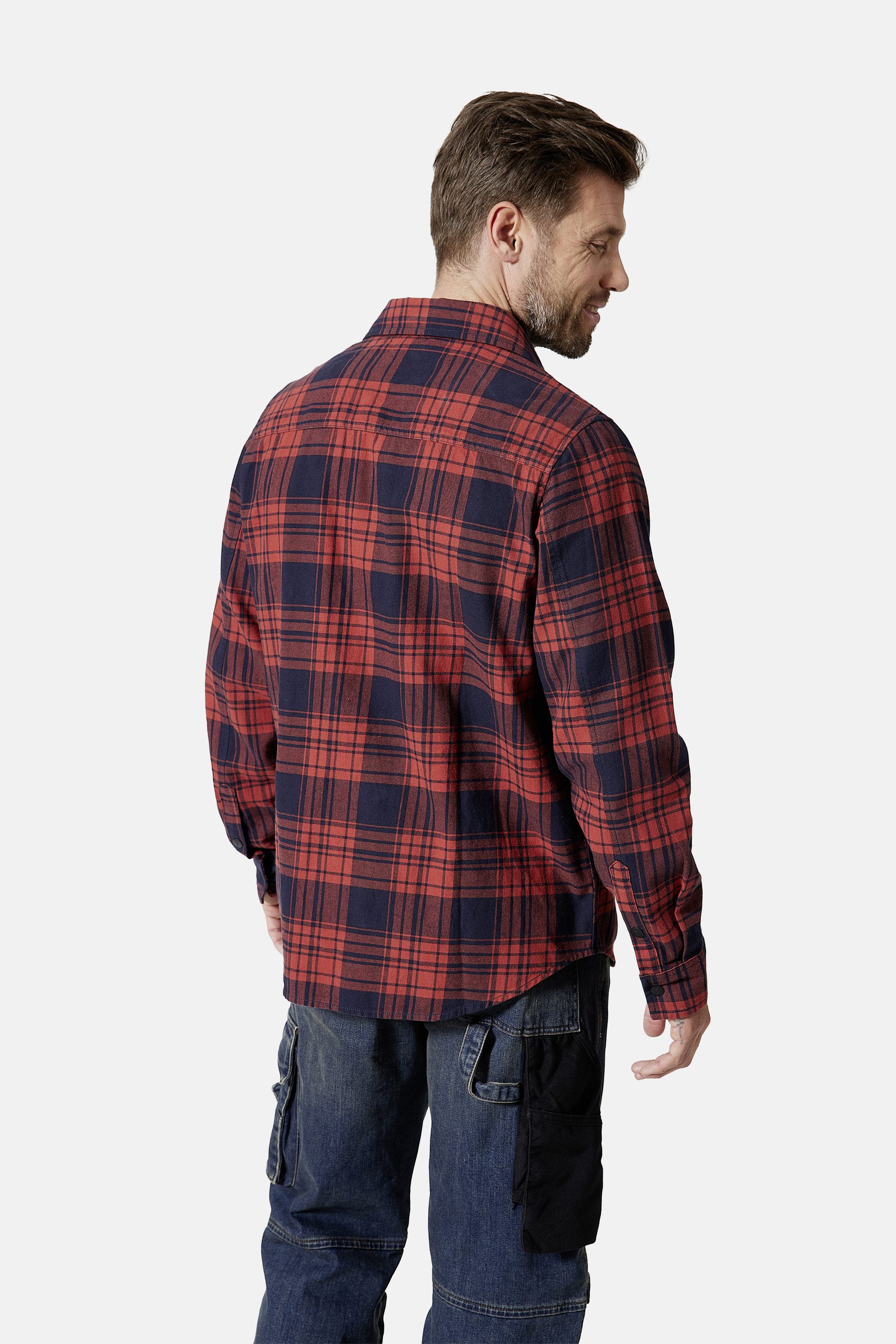 HERO by John Medoox Flanellhemd HARRY Karohemd Overshirt Regular Fit Casual Funktionsmaterial für Herren