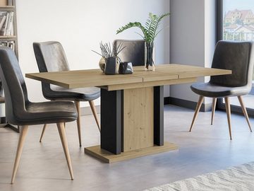 MIRJAN24 Esstisch Wood (Ausziehbarer), Einlegeplatte befindet sich unter der Tischplatte, 120-180x90x76 cm