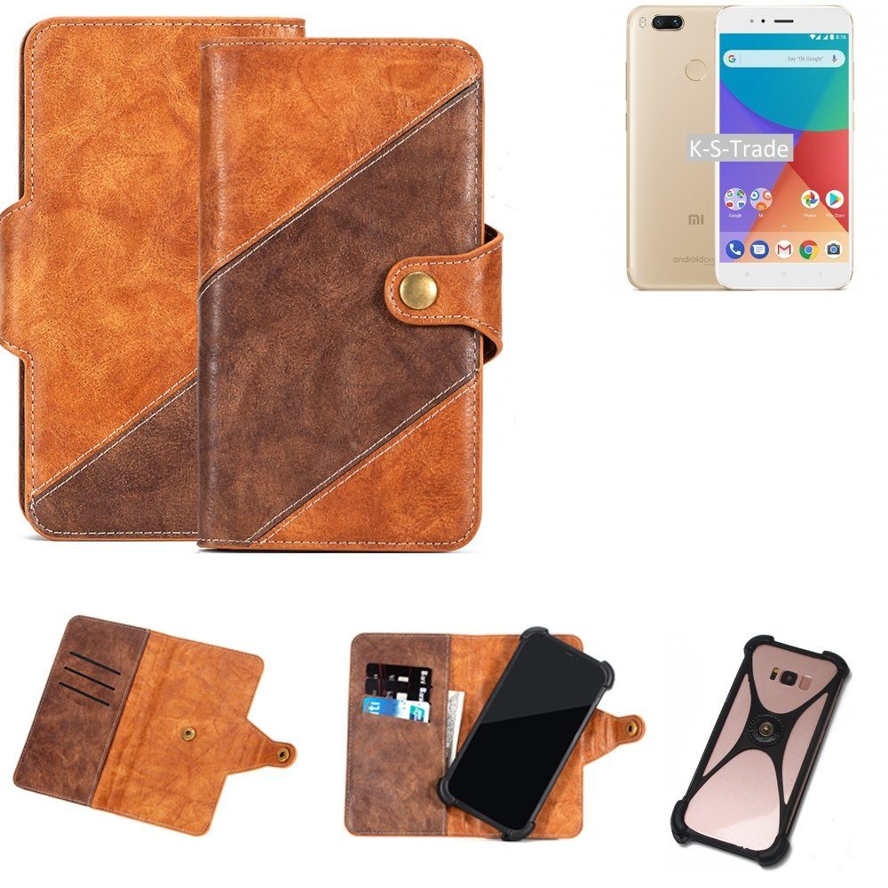 K-S-Trade Handyhülle für Xiaomi Mi A1, Handy-Hülle Schutz-Hülle Bookstyle Case Wallet-Case Handy Cover