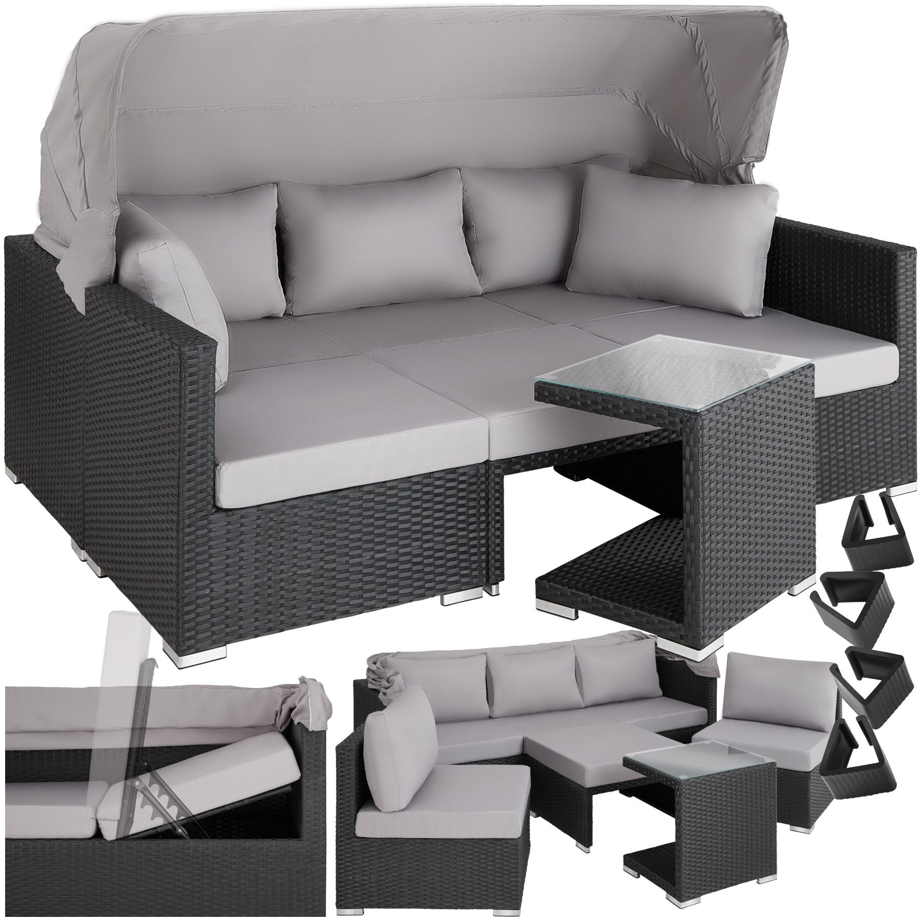 tectake Loungeset Rattan Lounge, (Set., 7-tlg), günstig online kaufen