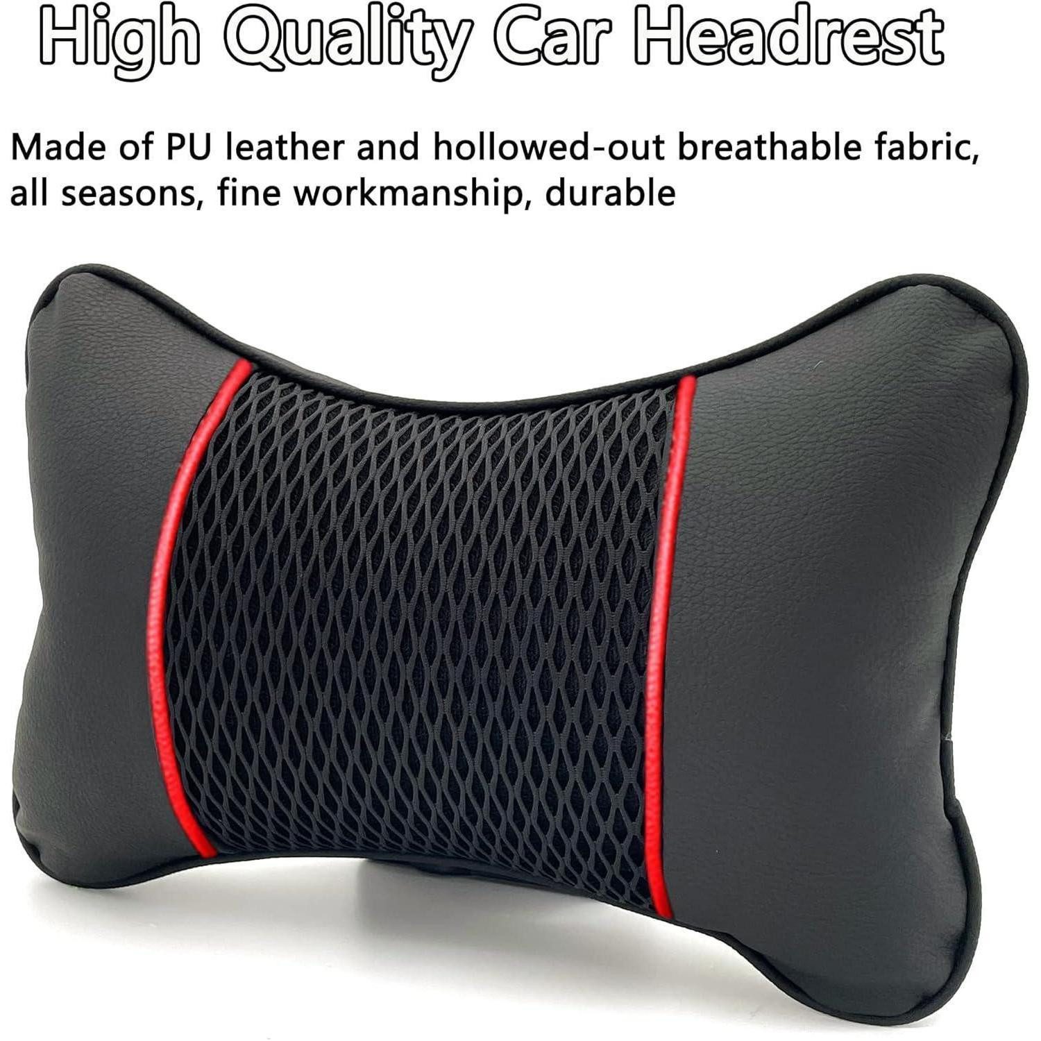 LuxusKollektion Autokopfstütze Nackenkissen Auto PU Leder Memoryschaum ergonomische Nackenstütze