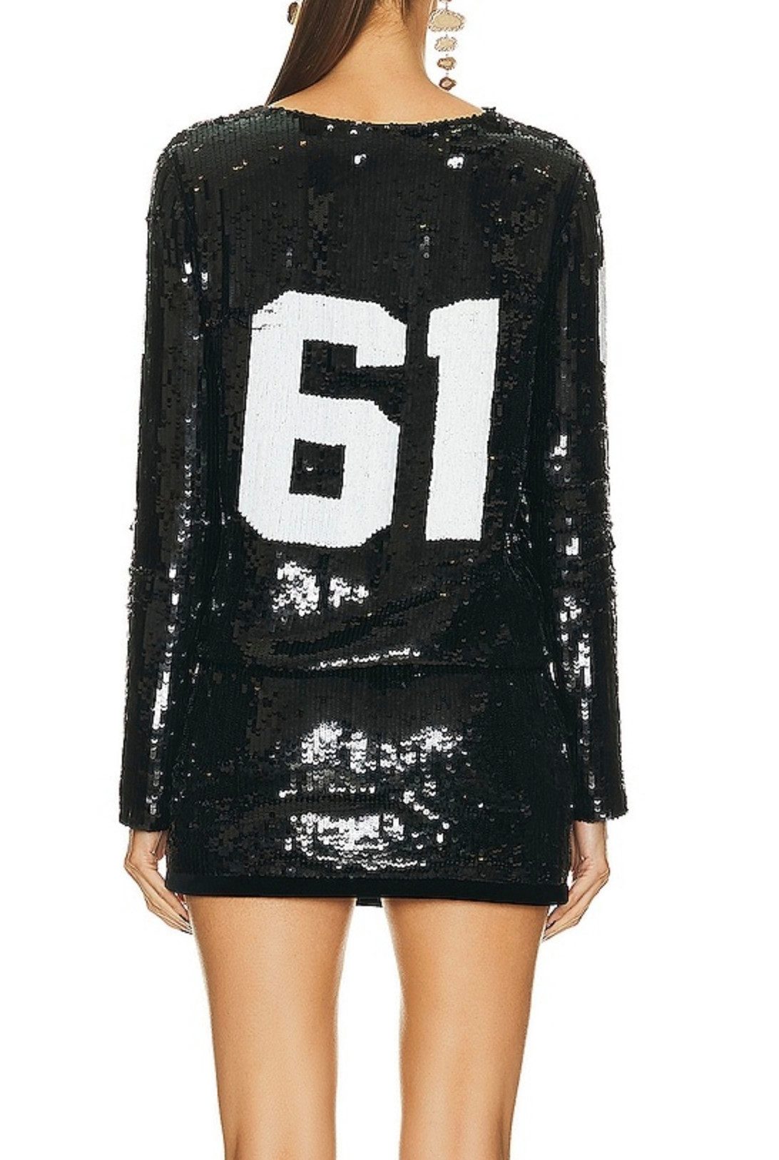 Tom Ford Minikleid Pailletten Seiden Kleid T-Shirt "Molly" Archivstück aus der FW14 S ikonischen „MOLLY“-Schriftzug, inspiriert von Jay-Zs Song