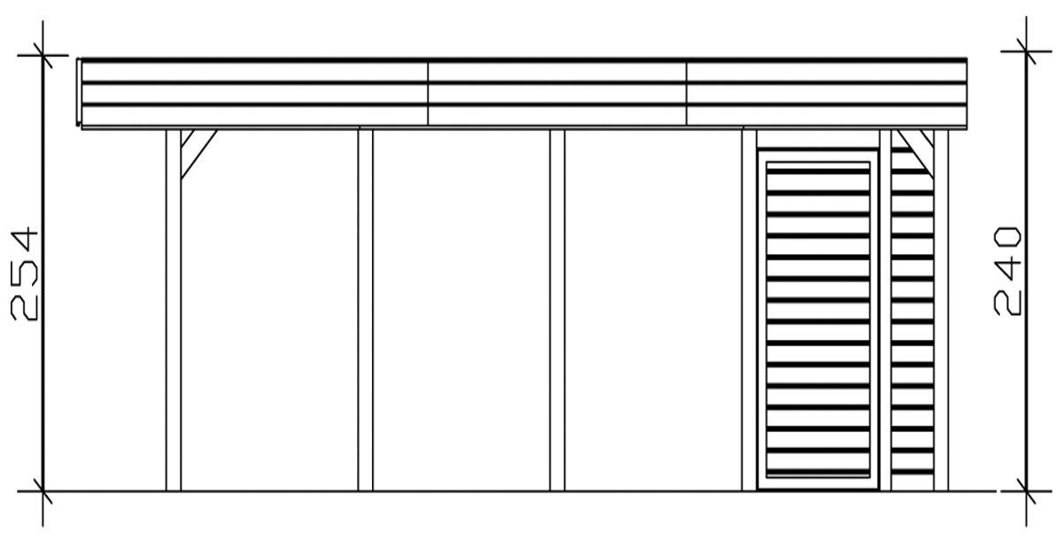 Skanholz Doppelcarport Friesland 4, BxT: Geräteraum Einfahrtshöhe, cm, mit cm 207 (Set), 557x708