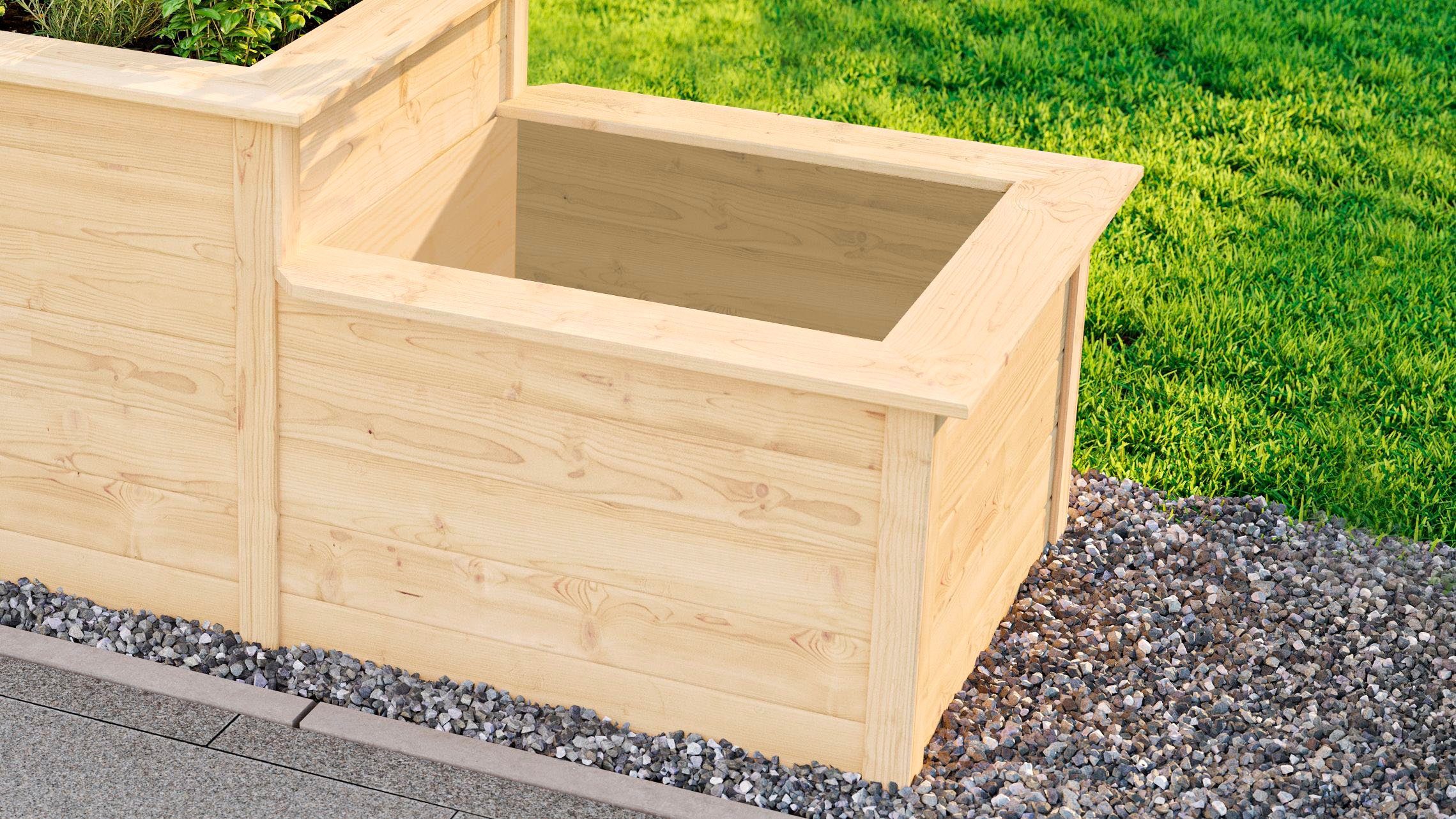 weka Hochbeet, 205x79, 21mm, Stufenhochbeet