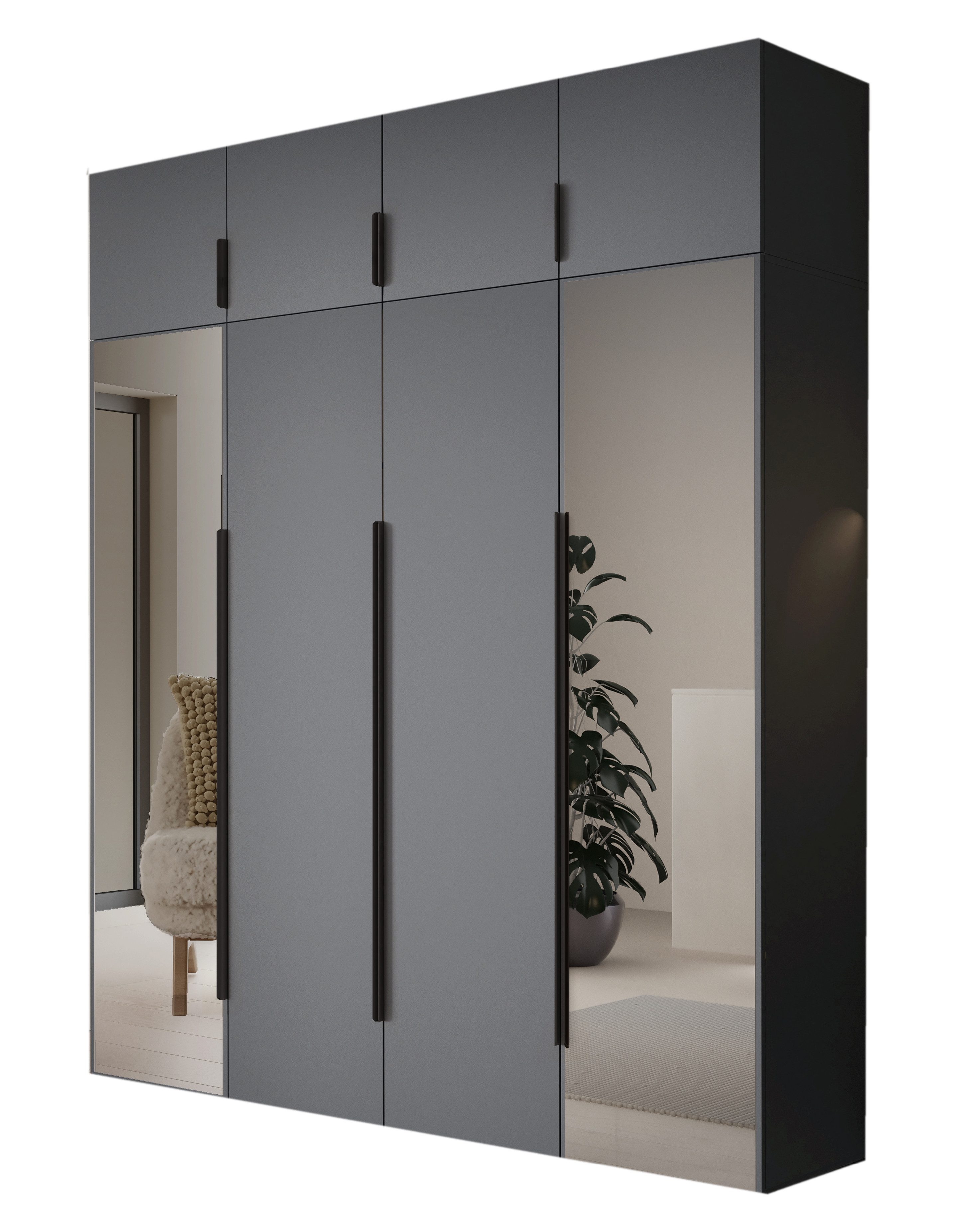 Compleo Drehtürenschrank Kleiderschrank mit Aufsatz, Hochschrank, günstig online kaufen