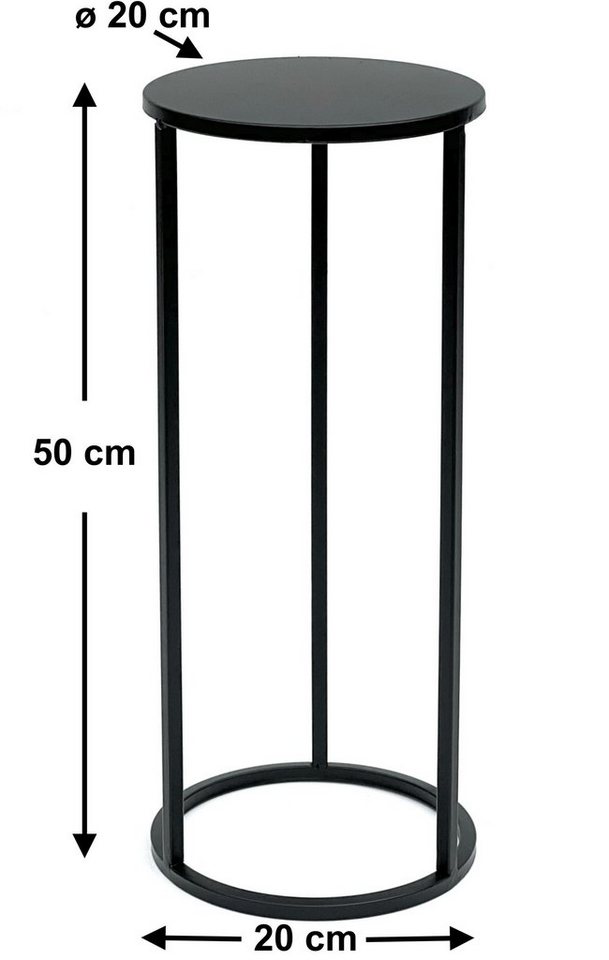 Thumbnail - DanDiBo Blumenständer Metall Schwarz Rund 70-50 cm Blumenhocker Beistelltisch