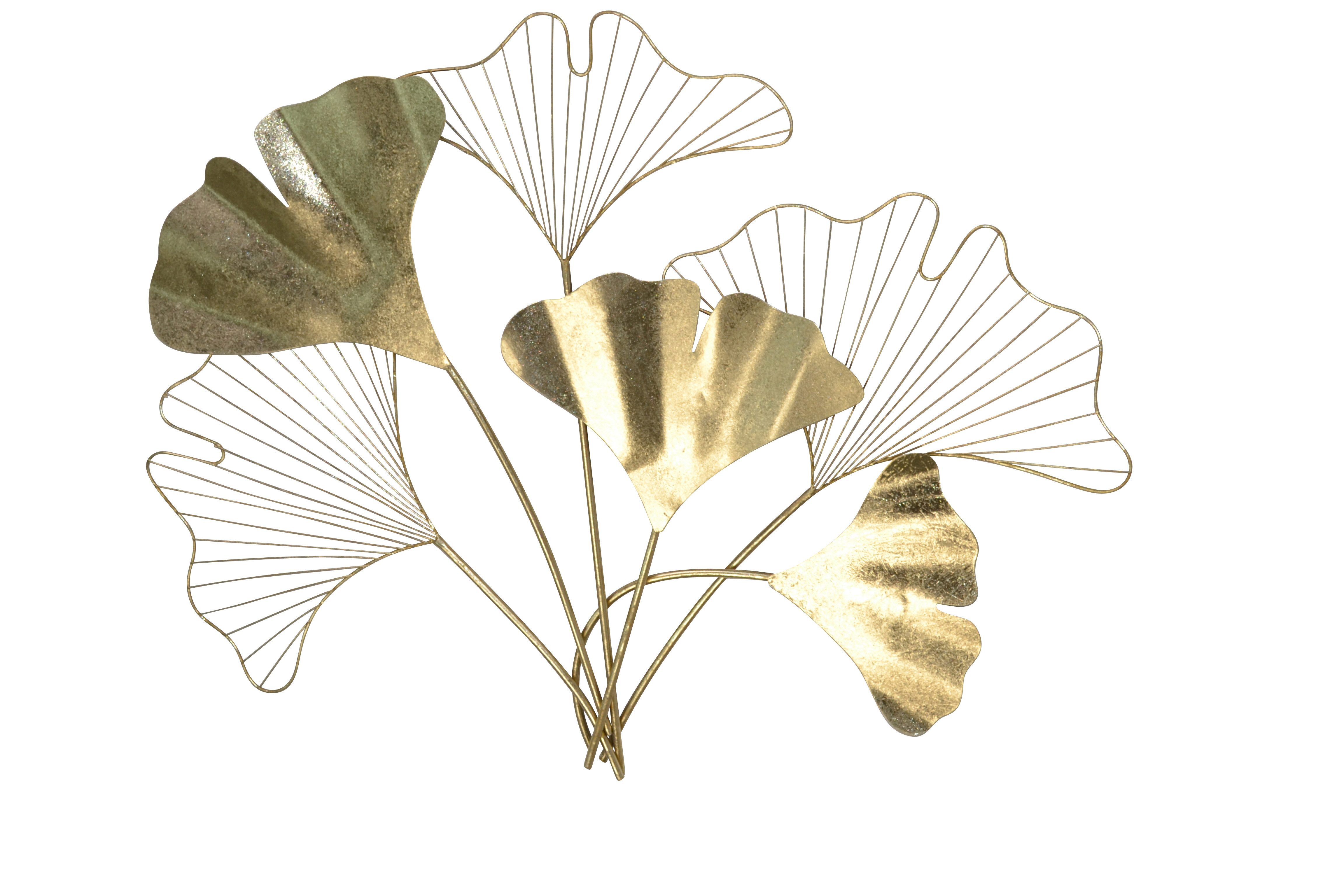 moebel-direkt-online Wanddekoobjekt Große Metalldekoration Gingkoblätter, Vintage-Optik – Bild 2 von 3