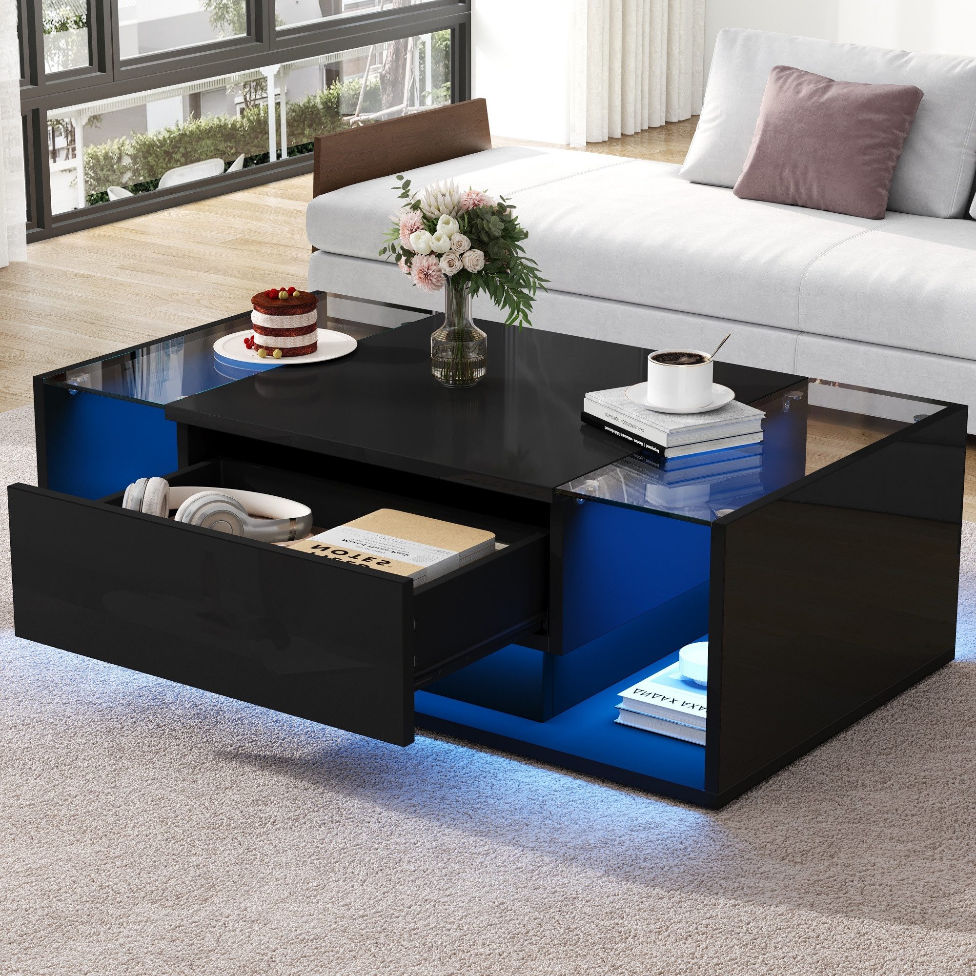 STILVORA Couchtisch mit Schublade,Wohnzimmertisch Sofatisch mit günstig online kaufen