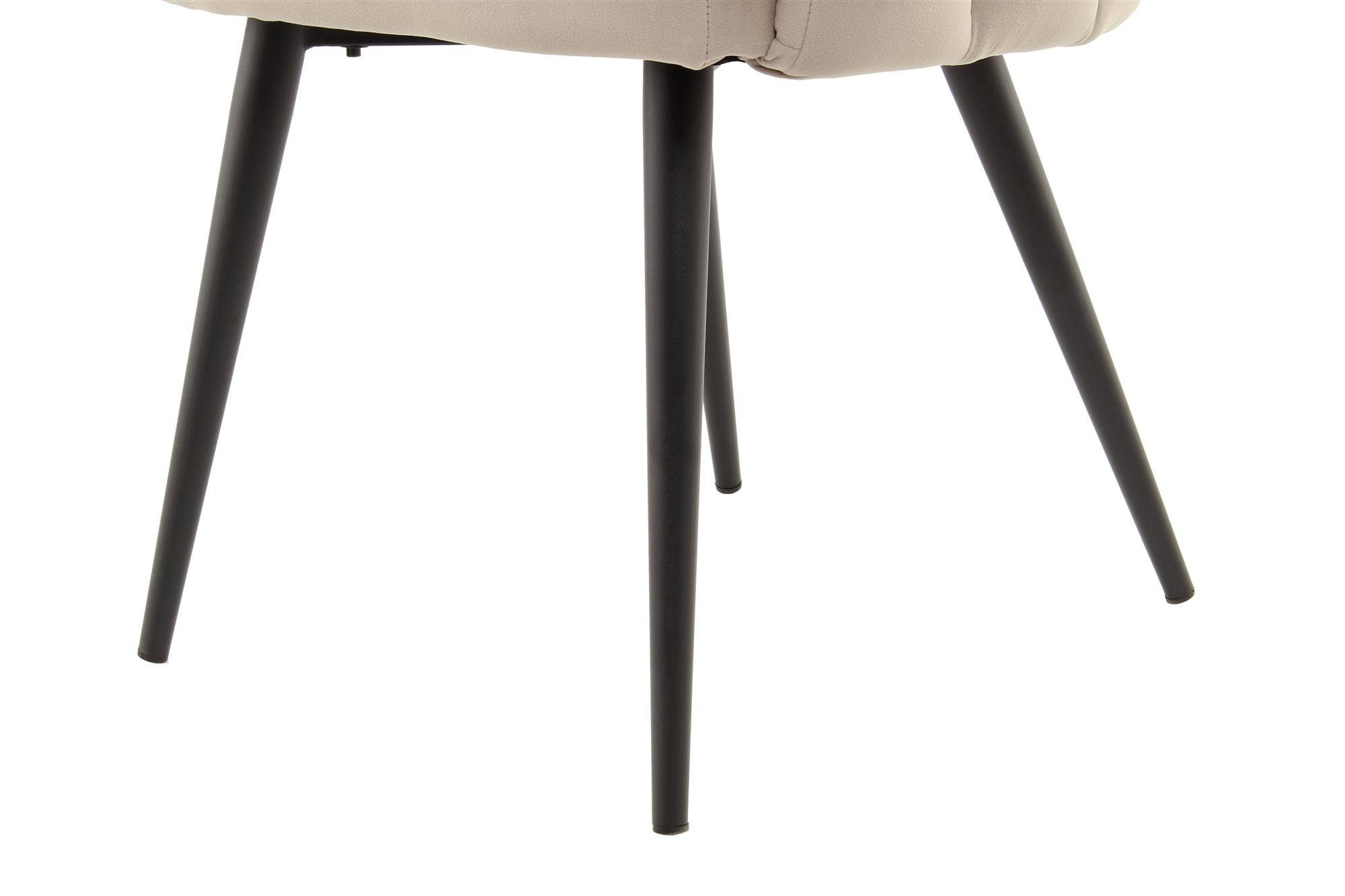 Qiyano Stuhl Armlehne Muschel-Form Beige Wohnzimmer Sessel Beige Samt-Stuhl | mit