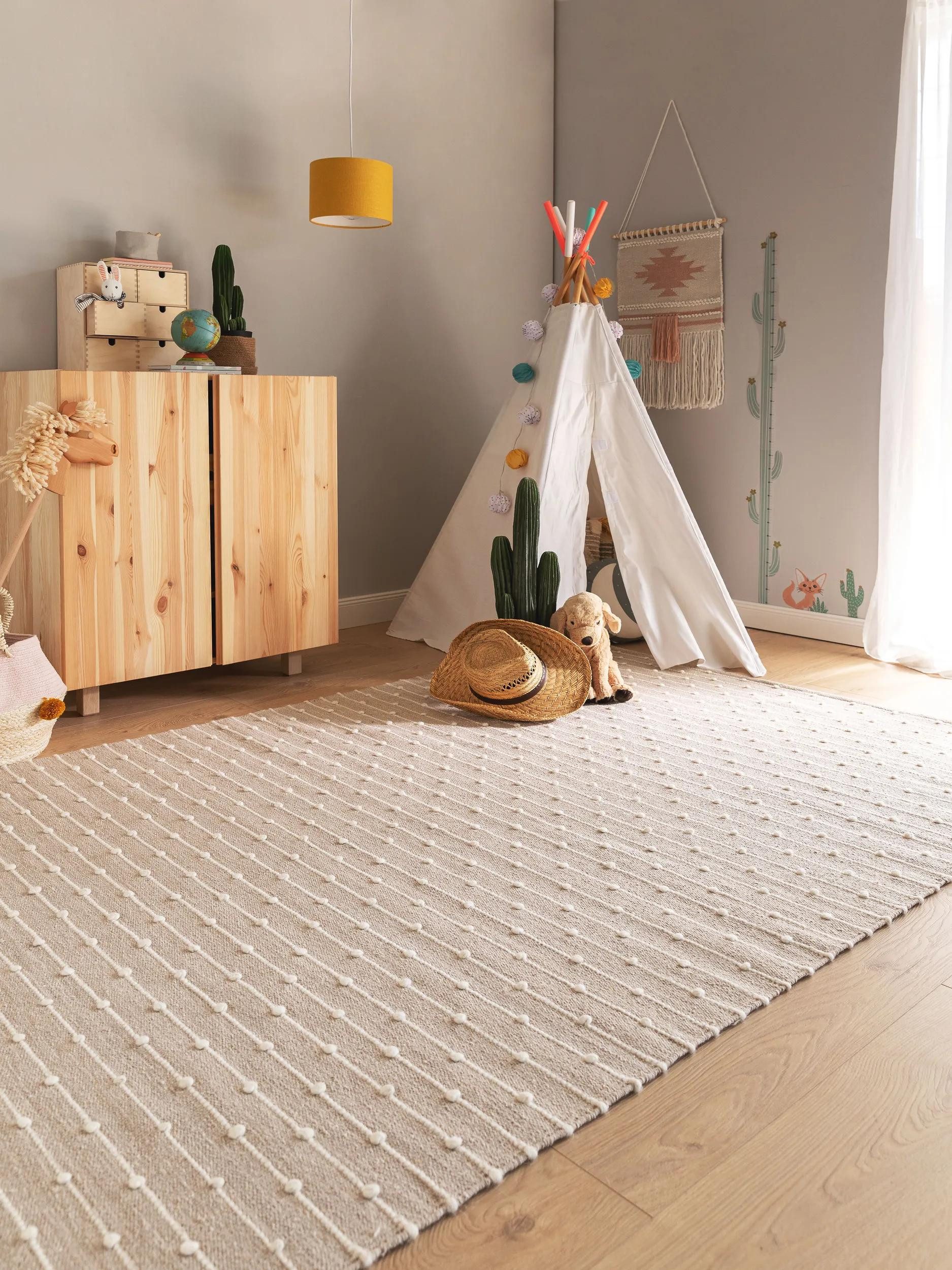 benuta Kinderteppich Lupo, rechteckig, Höhe: 5 mm, Kunstfaser, Berber, Ethn günstig online kaufen