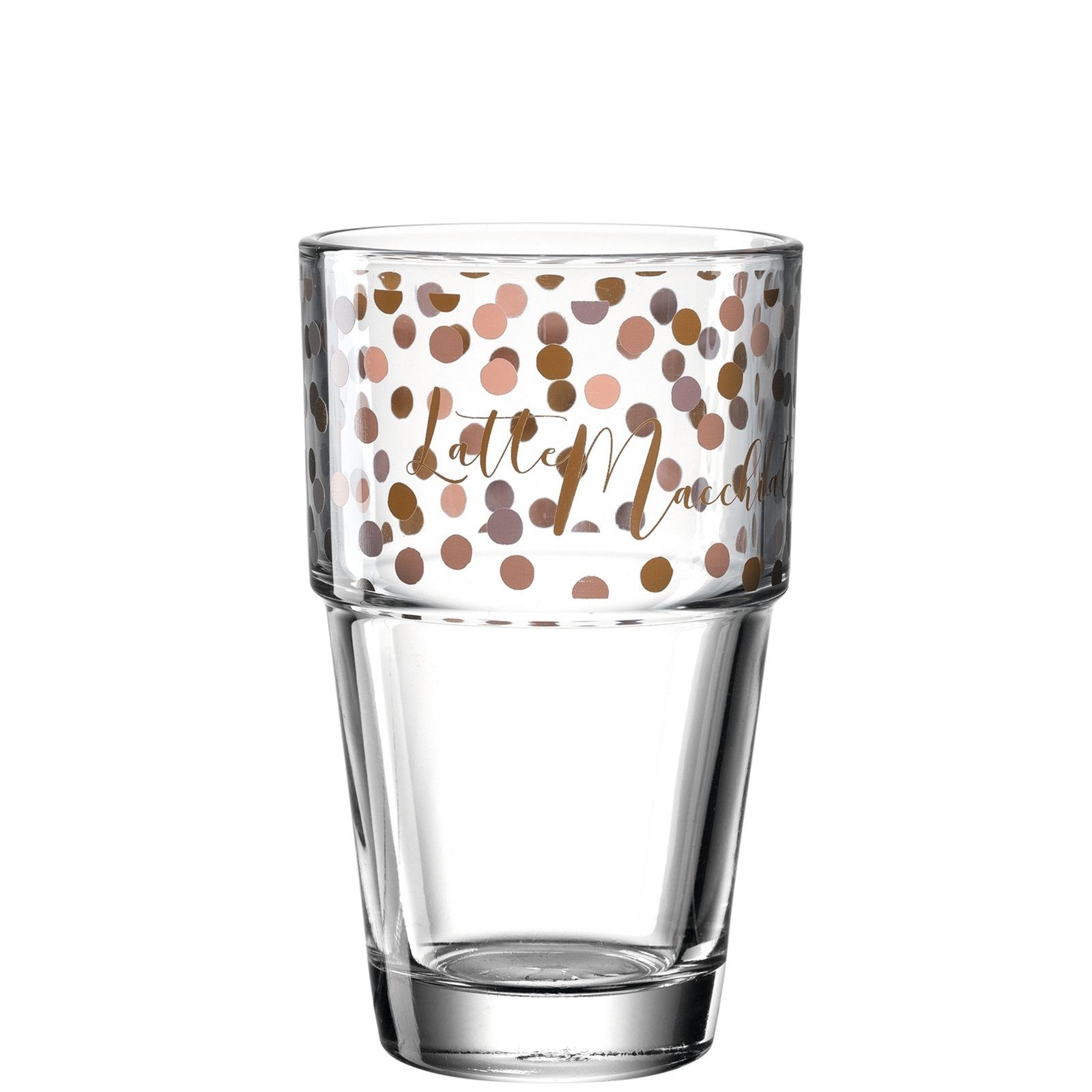 LEONARDO Latte-Macchiato-Glas Becher 410 ml Solo Rosé Braun, 1-tlg., Glas, Kaffeeglas