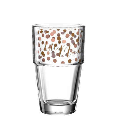 LEONARDO Latte-Macchiato-Glas Becher 410 ml Solo Rosé Braun, Glas, Kaffeeglas