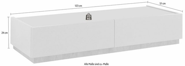 Places of Style TV-Board »Zela«, mit 2 Schubladen, Breite 123 cm-Otto