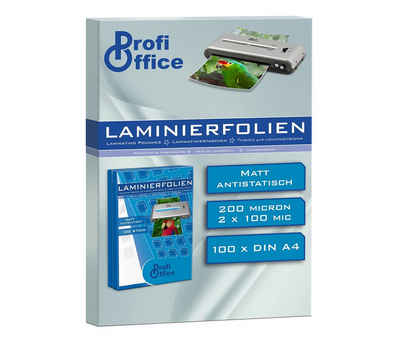 ProfiOffice Schutzfolie 100 ProfiOffice Laminierfolien, A4, MATT, 100 mic, matt/satiniert