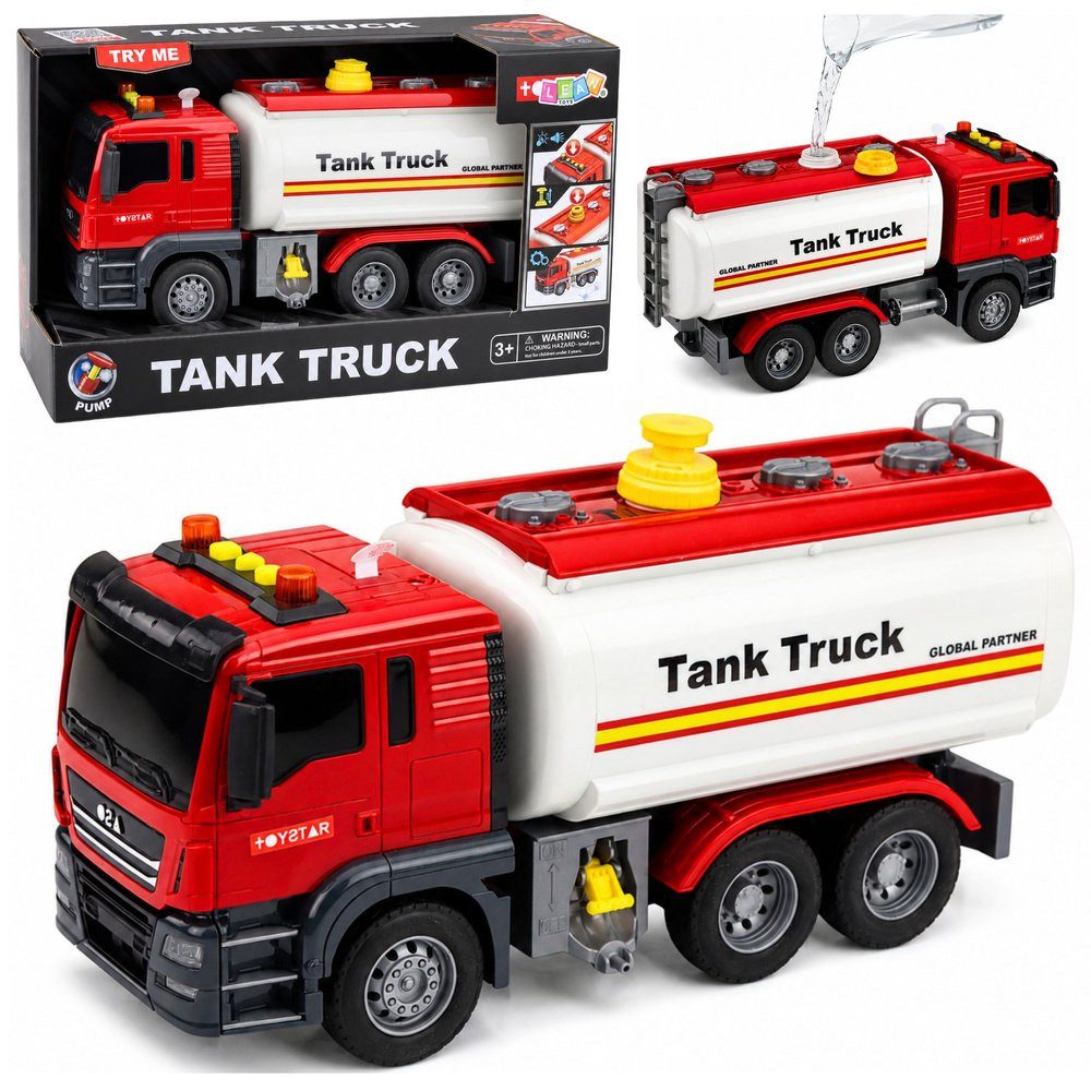 Wisam Lernspielzeug LKW-Tankwagen-Wassersystem, Schlauch, Wasser fließen