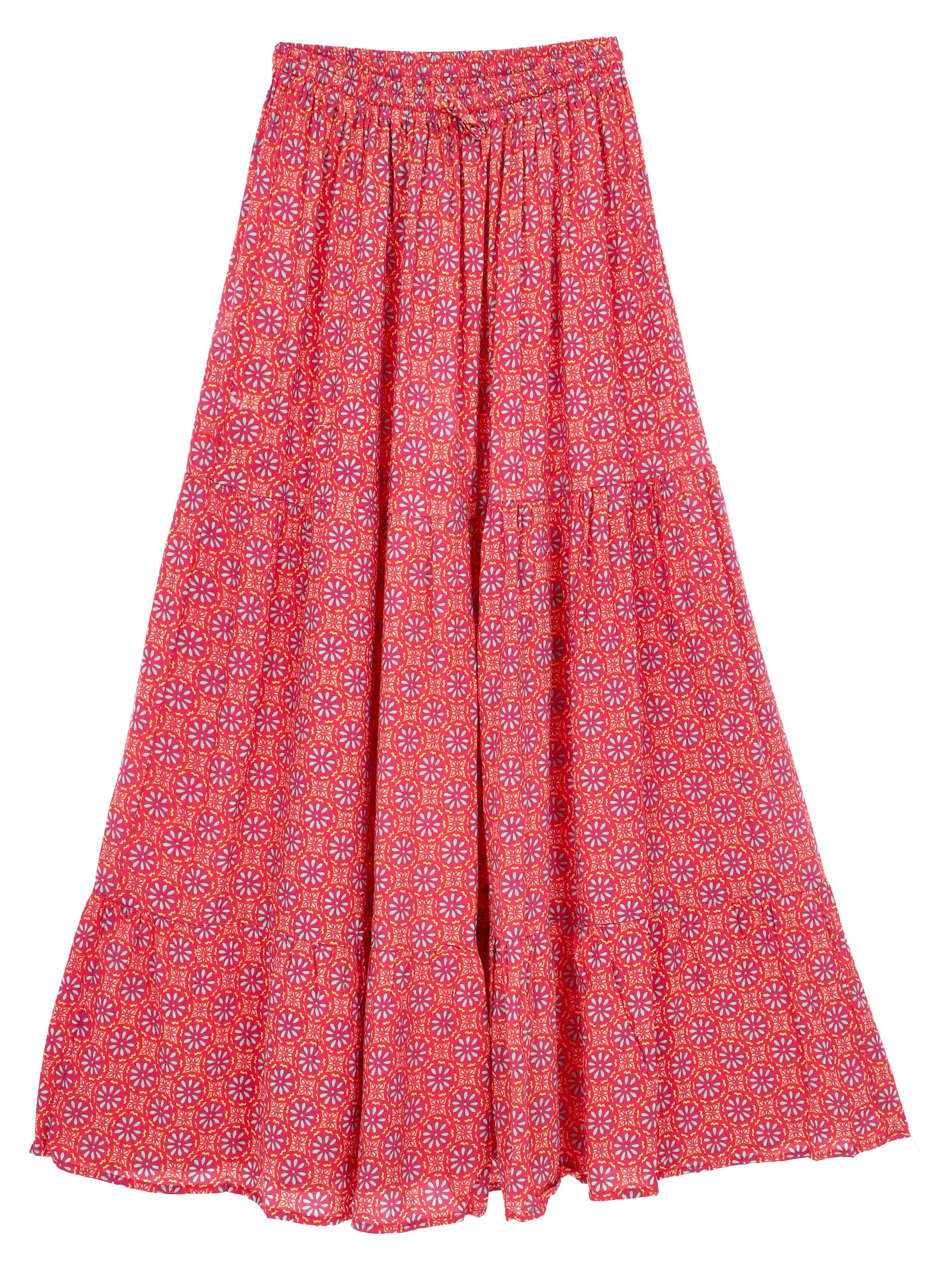 Guru-Shop Minirock Maxirock Batik, langer Sommerrock, farbenfroher.. alternative Bekleidung