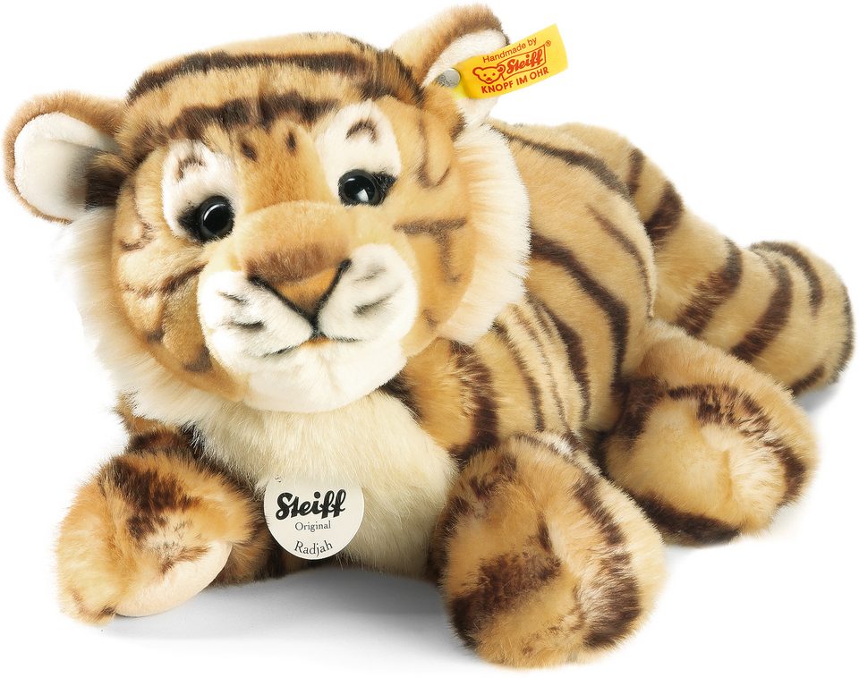 Image of Steiff Kuscheltier Baby Schlenker Tiger "Radjah", liegend, 28cm, braun