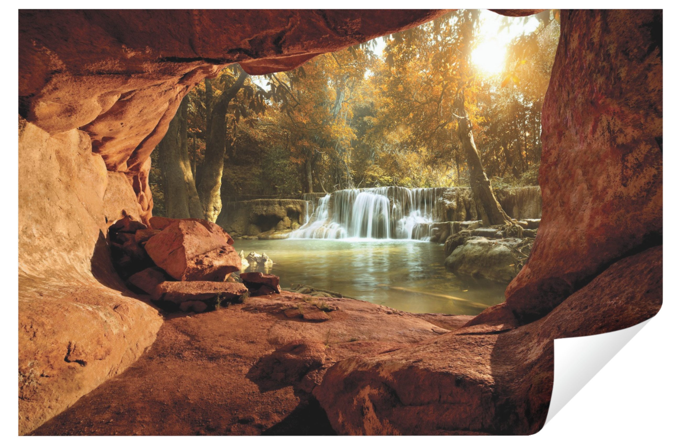 Wallarena Fototapete Natur - Mehrfarbig - Modern - Vlies - Wohnzimmer, glatt, 104x70cm