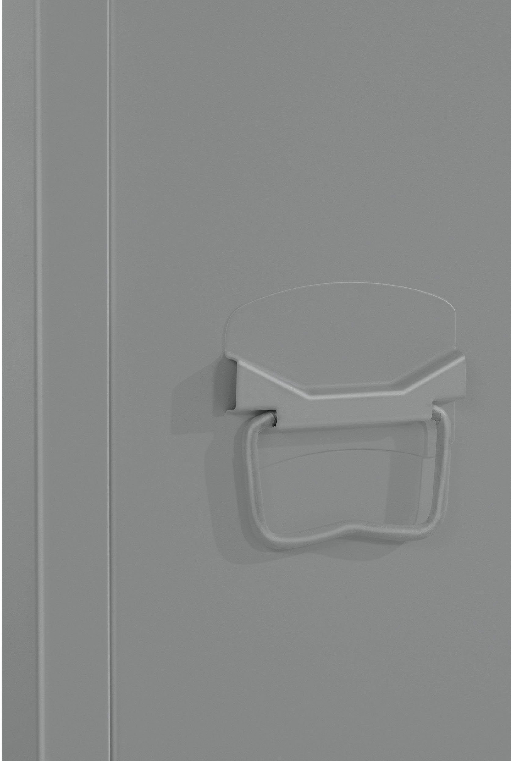 hinter aus cm Jensjorg Hochschrank Tür, Einlegeböden 180 andas der Höhe Hochschrank x Metall, 2 grau