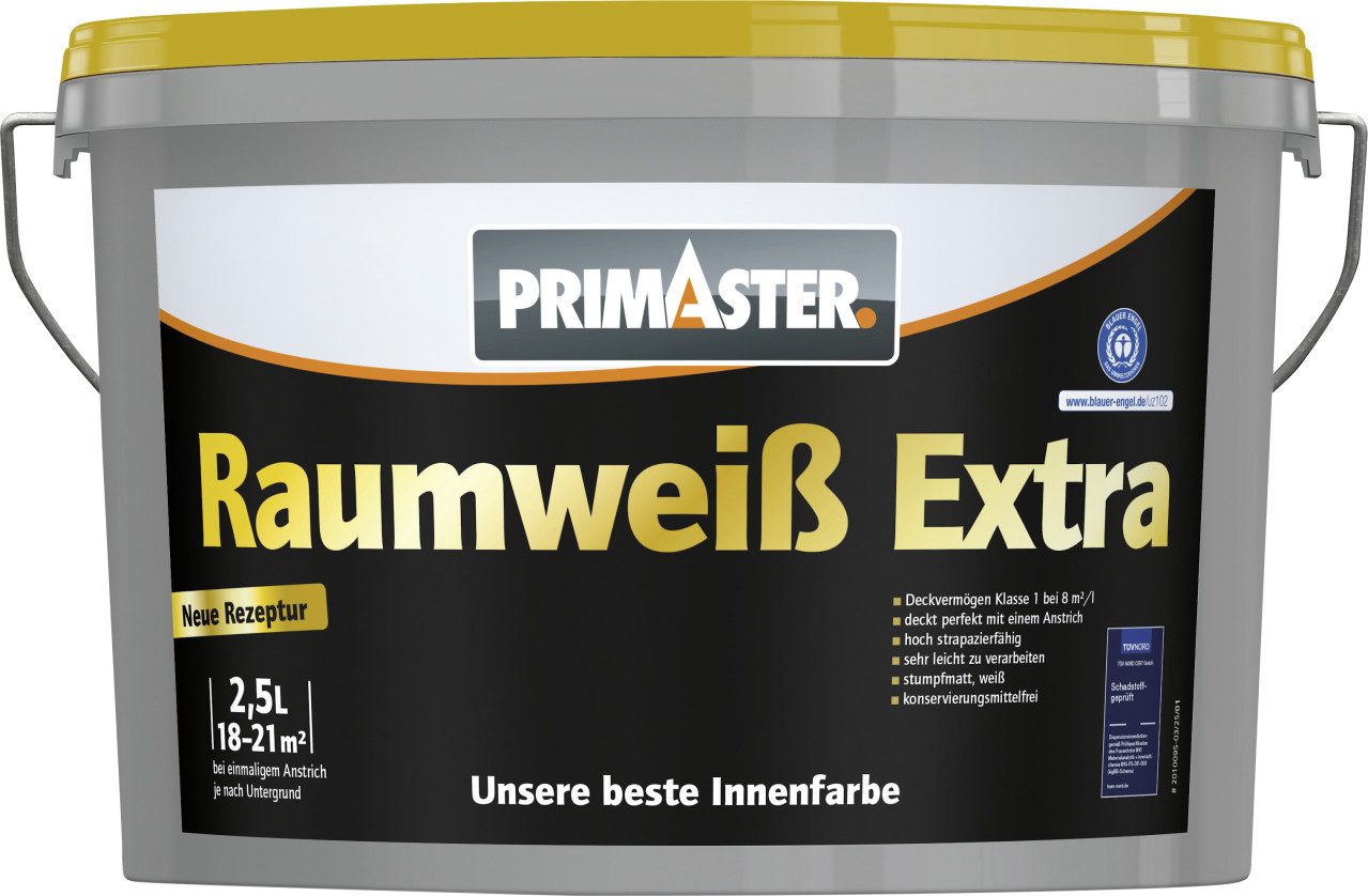 Primaster Wandfarbe Primaster Raumweiß Extra Wandfarbe matt weiß