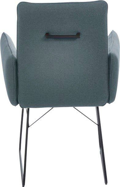 Griff Komfort (1 Rücken, Sitz Steppung St), & Drahtkufengestell Metall K+W schwarz, petrol im Wohnen Armlehnstuhl in am