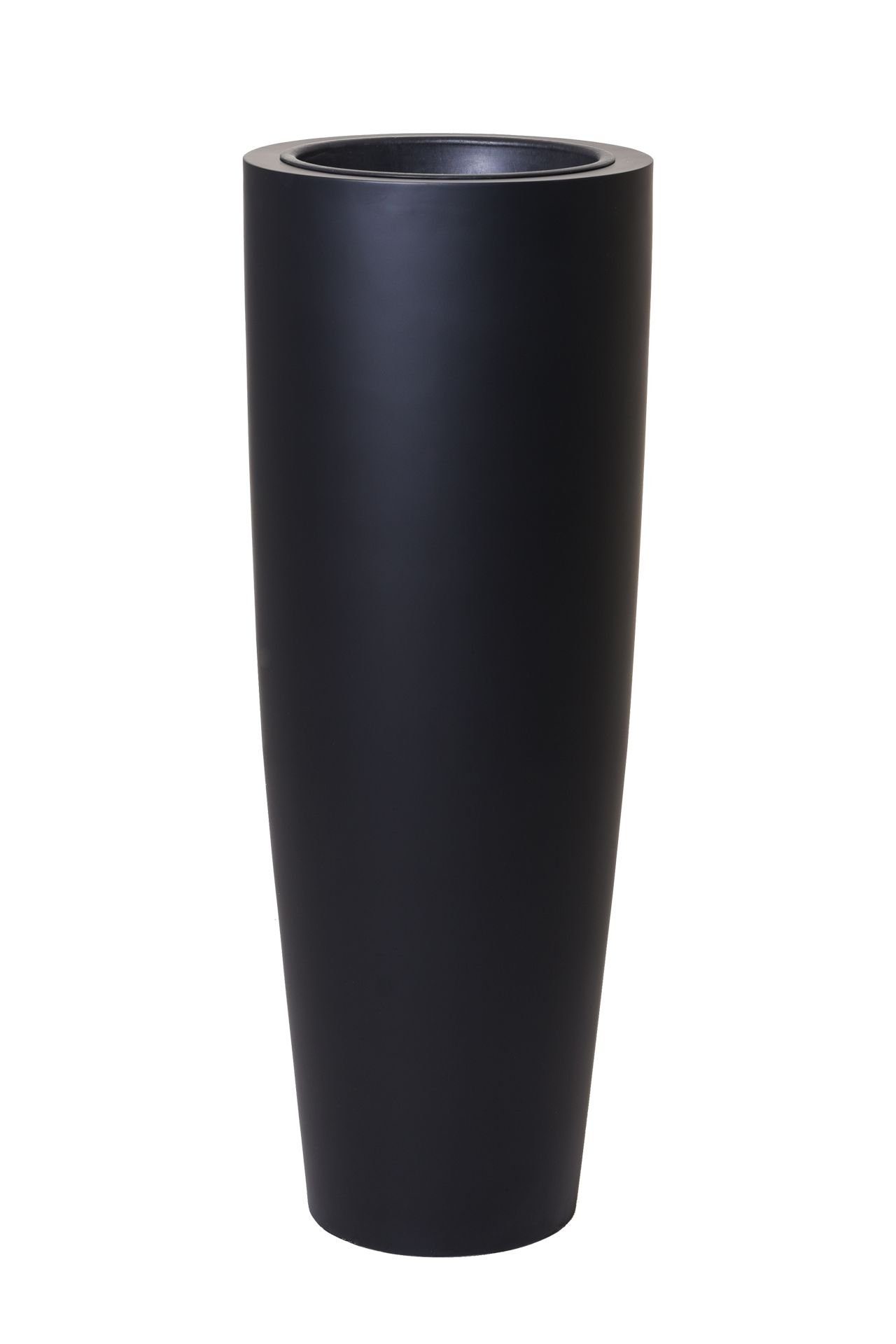 VIVANNO Pflanzkübel Pflanzkübel Pflanzgefäß Fiberglas PILA Schwarz
