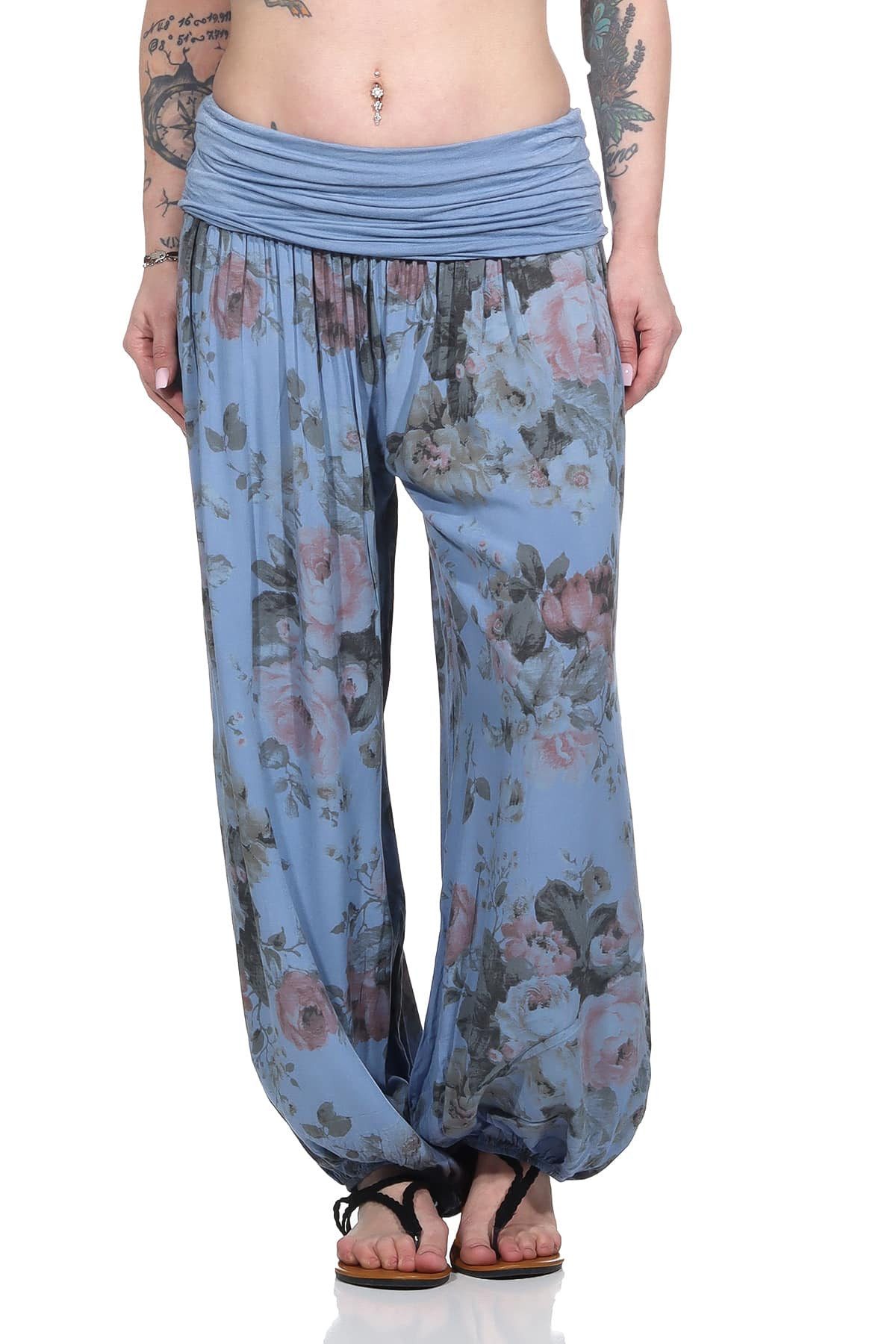 OriginalYou Haremshose Sommerhosen luftige Flatterhose für Damen leichte Pumphosen BOHO bequemer Bauchbund, hautfreundliches Material, weites Bein