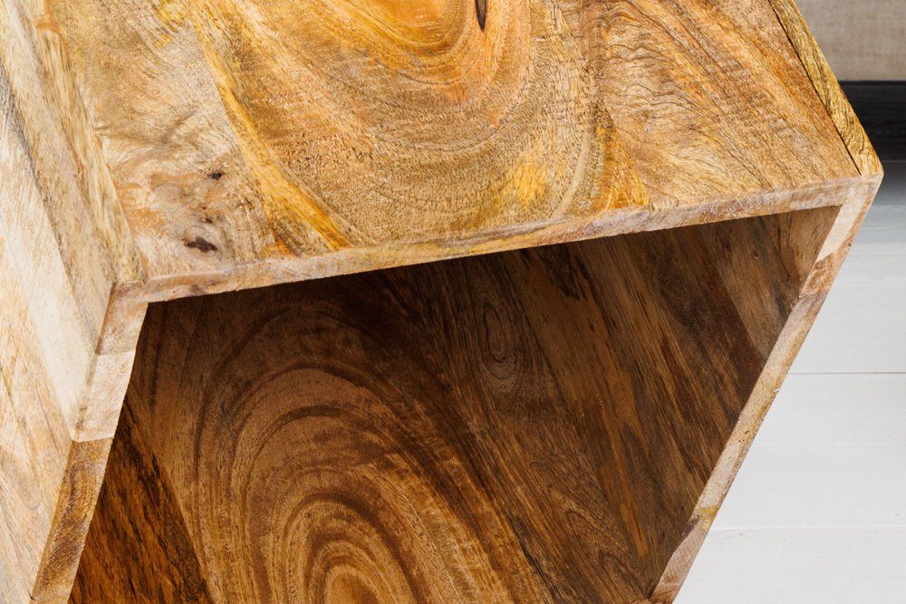Massivholz (Set, 40cm Beistelltisch Würfel · · Wohnzimmer Jungle · 2-St), natur CURACAO riess-ambiente Urban