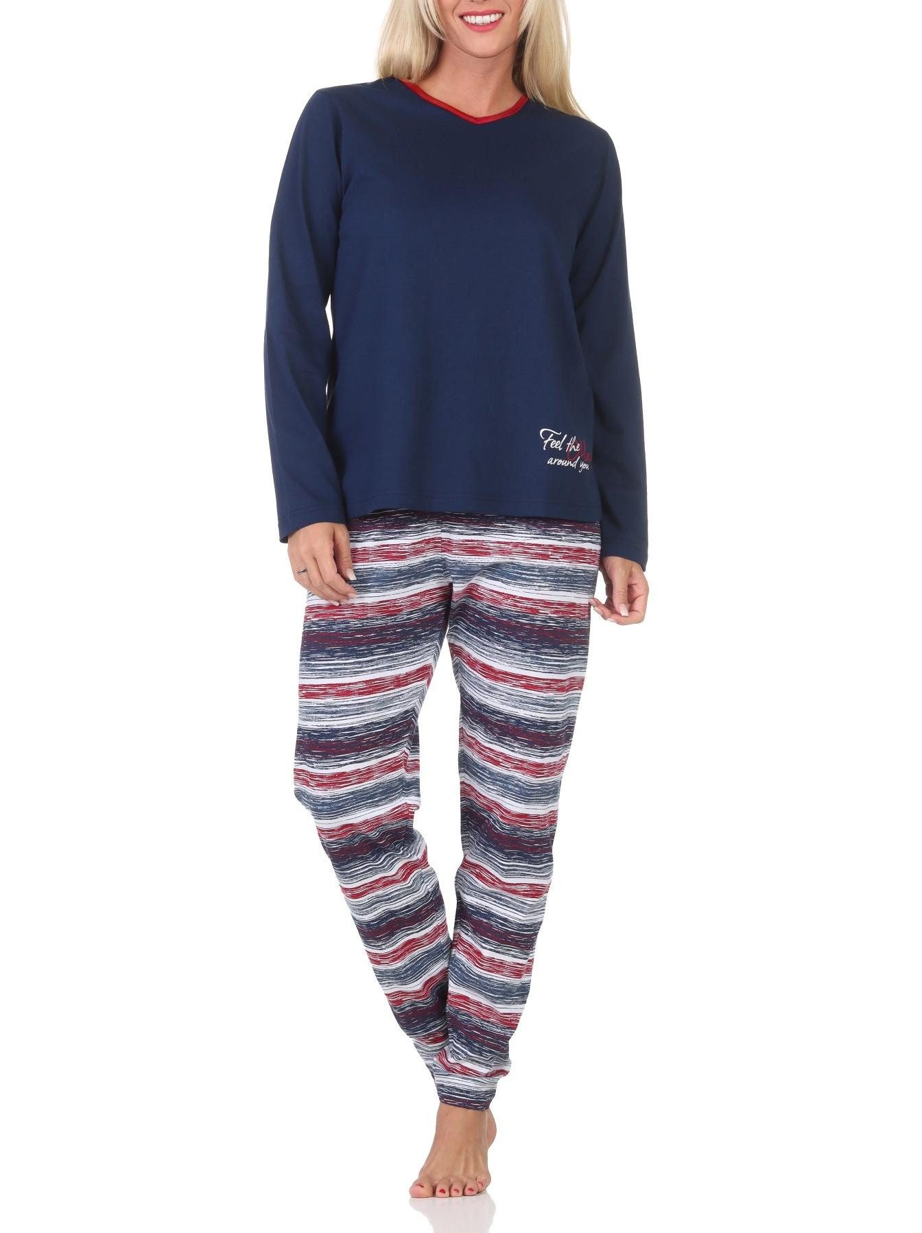 Pyjama Normann Damen langarm Schlafanzug Pyjama in wunderschöner Optik