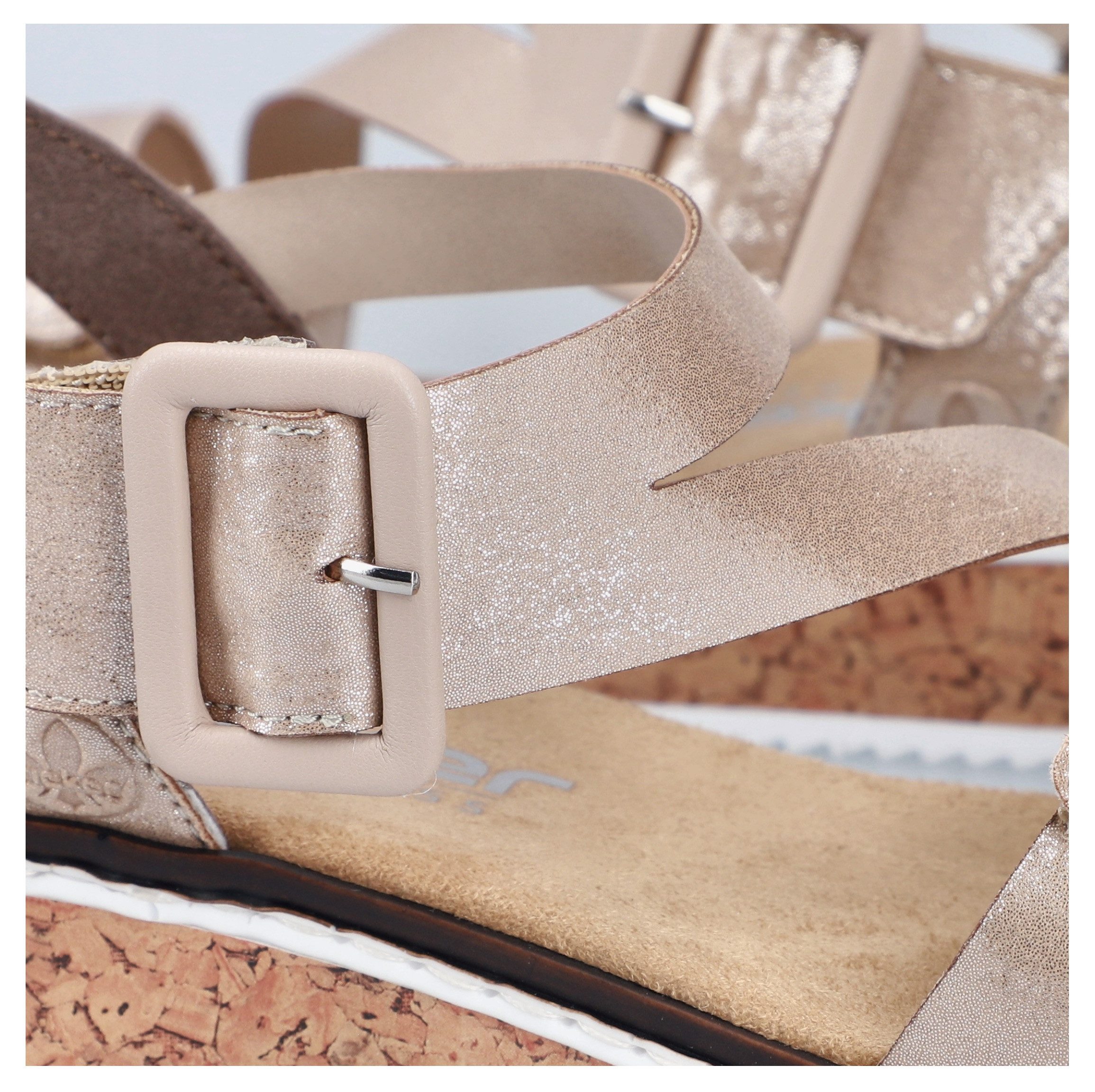 Rieker Riemchensandale Sommerschuh, Sandalette, Keilabsatz, mit asymmetrischem Riemchen