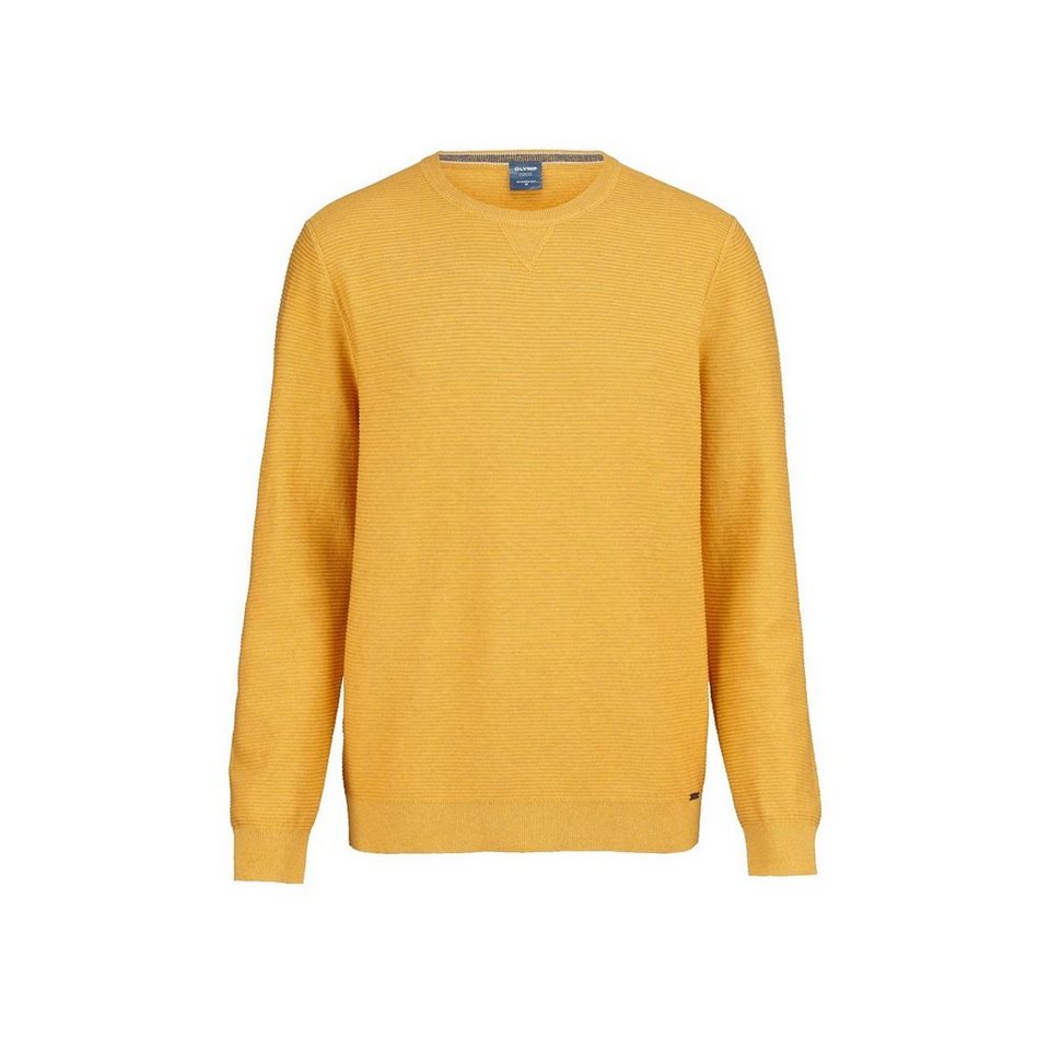 OLYMP V-Ausschnitt-Pullover gelb regular fit (1-tlg)